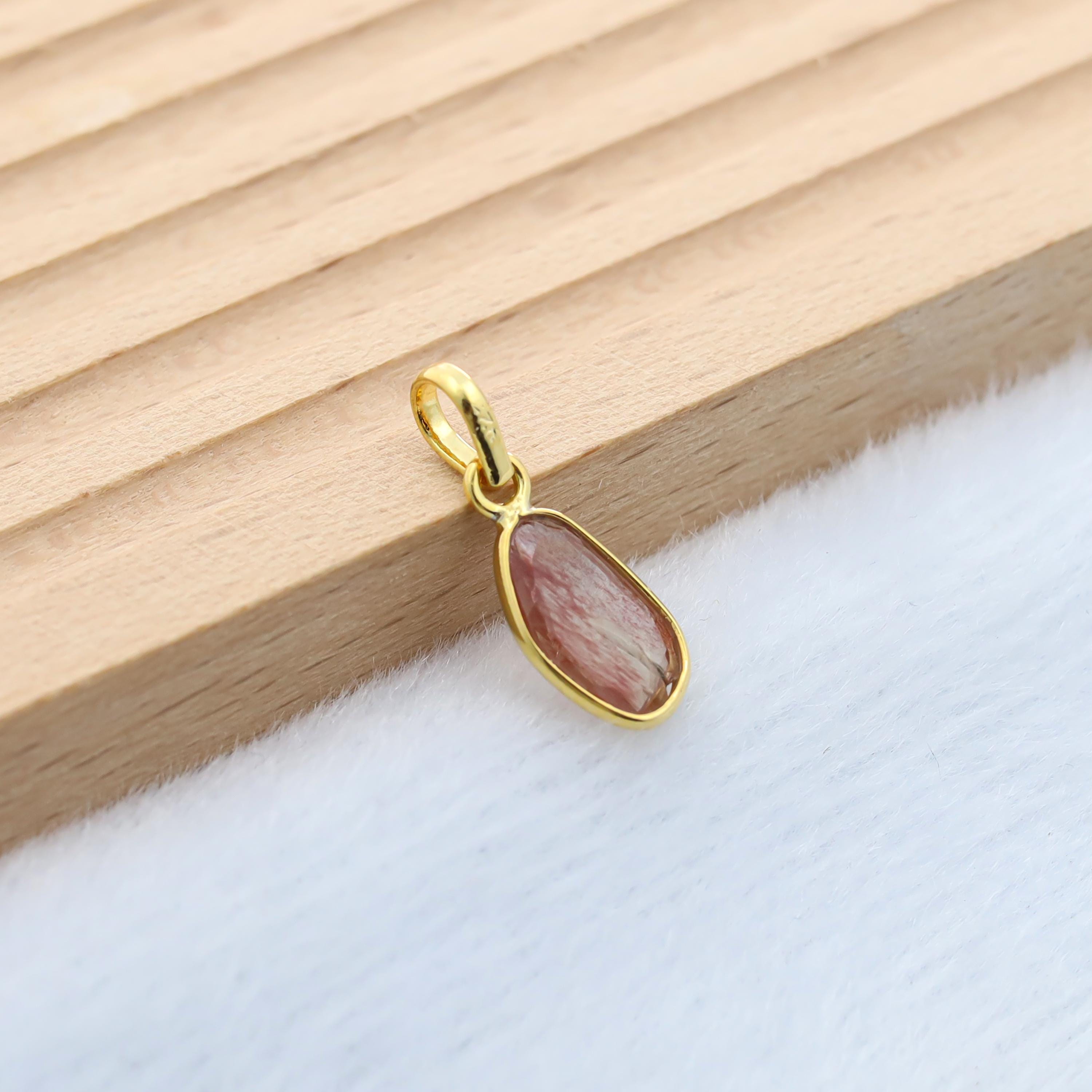 Rose Cut Andesine Pendant: 925 Sterling Silver, Handmade Gemstone Jewelry