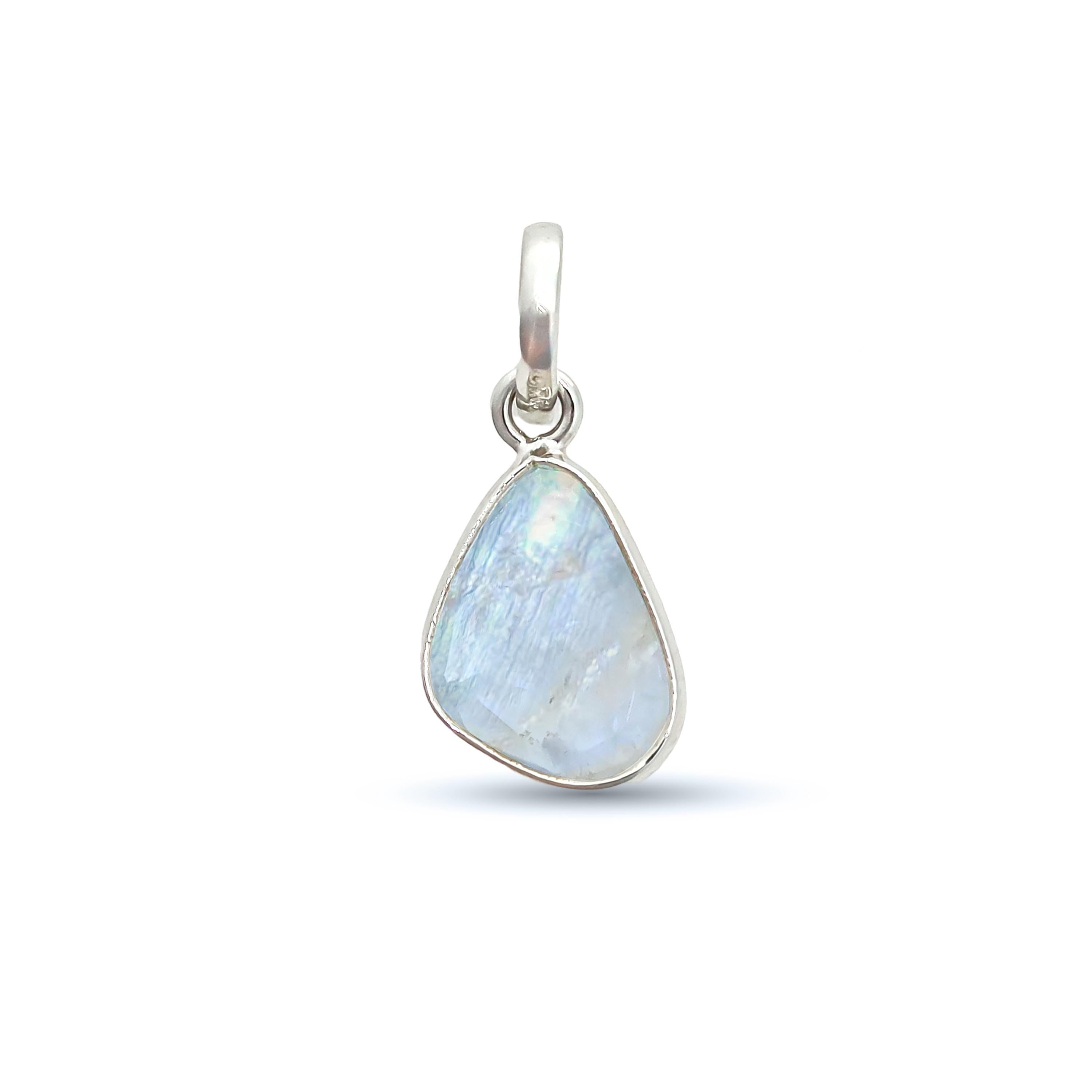 Rainbow Moonstone Pendant: 925 Sterling Silver Gemstone Necklace