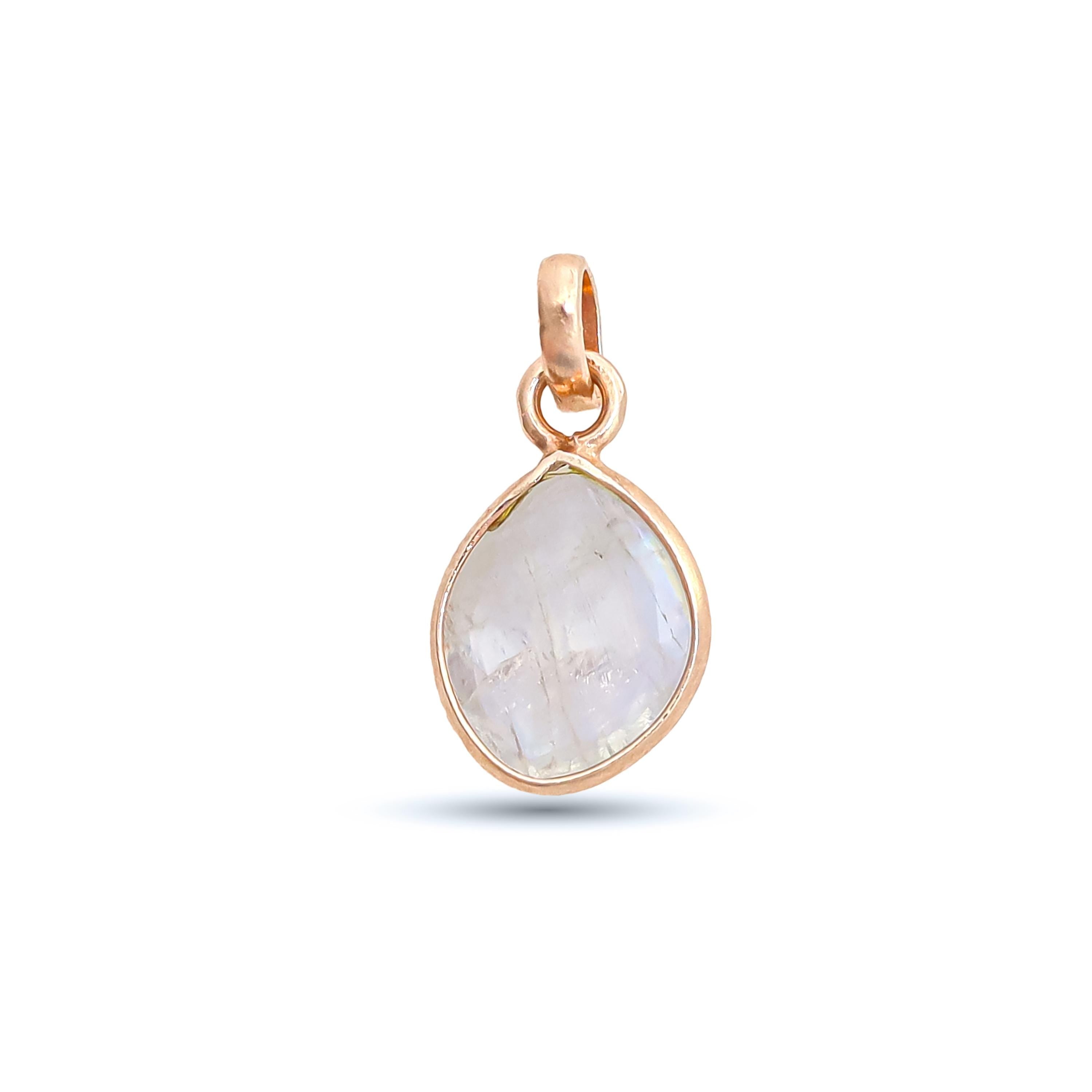 Rainbow Moonstone Pendant: 925 Sterling Silver Gemstone Necklace