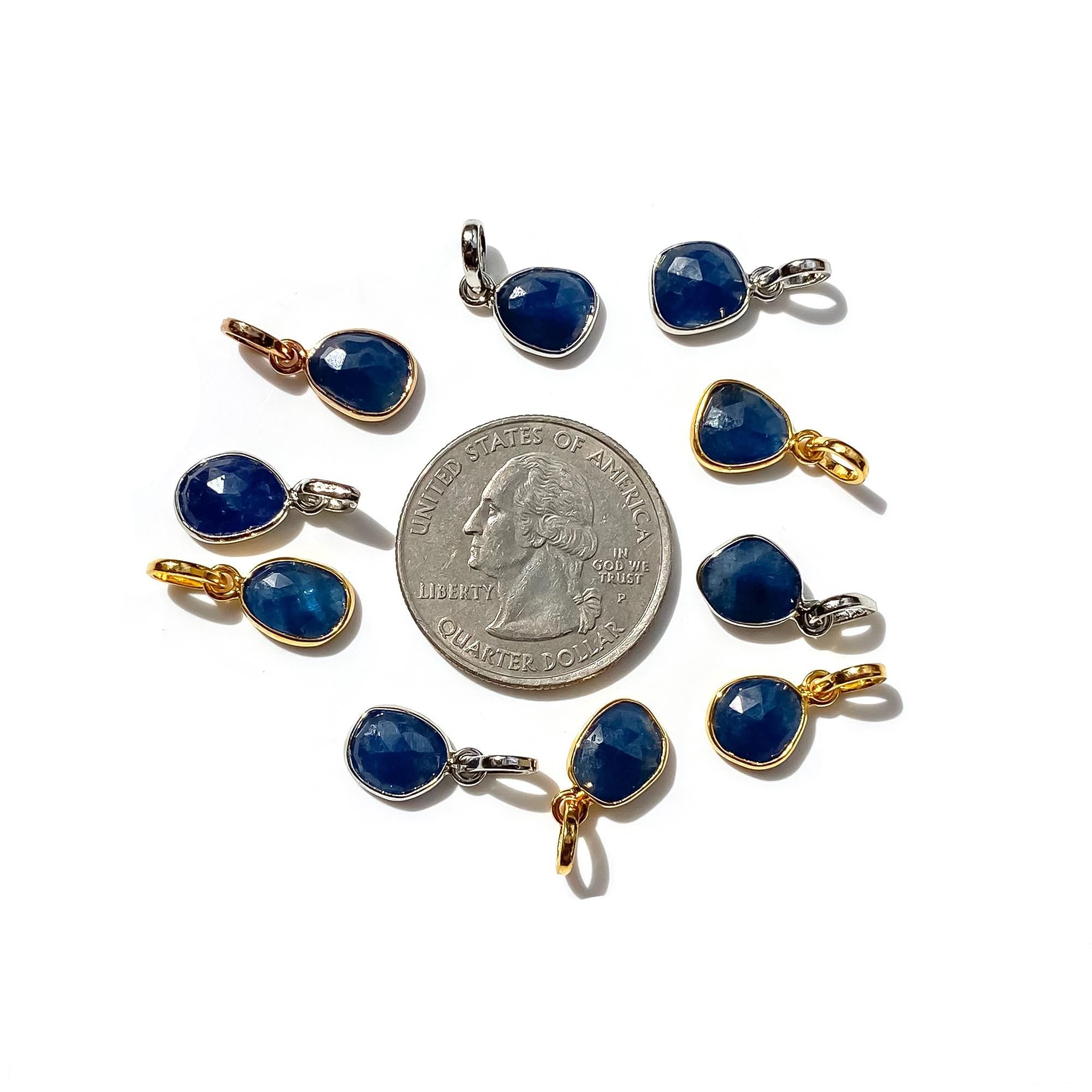 Minimalist Blue Sapphire Pendant: Sterling Silver Gemstone Jewelry