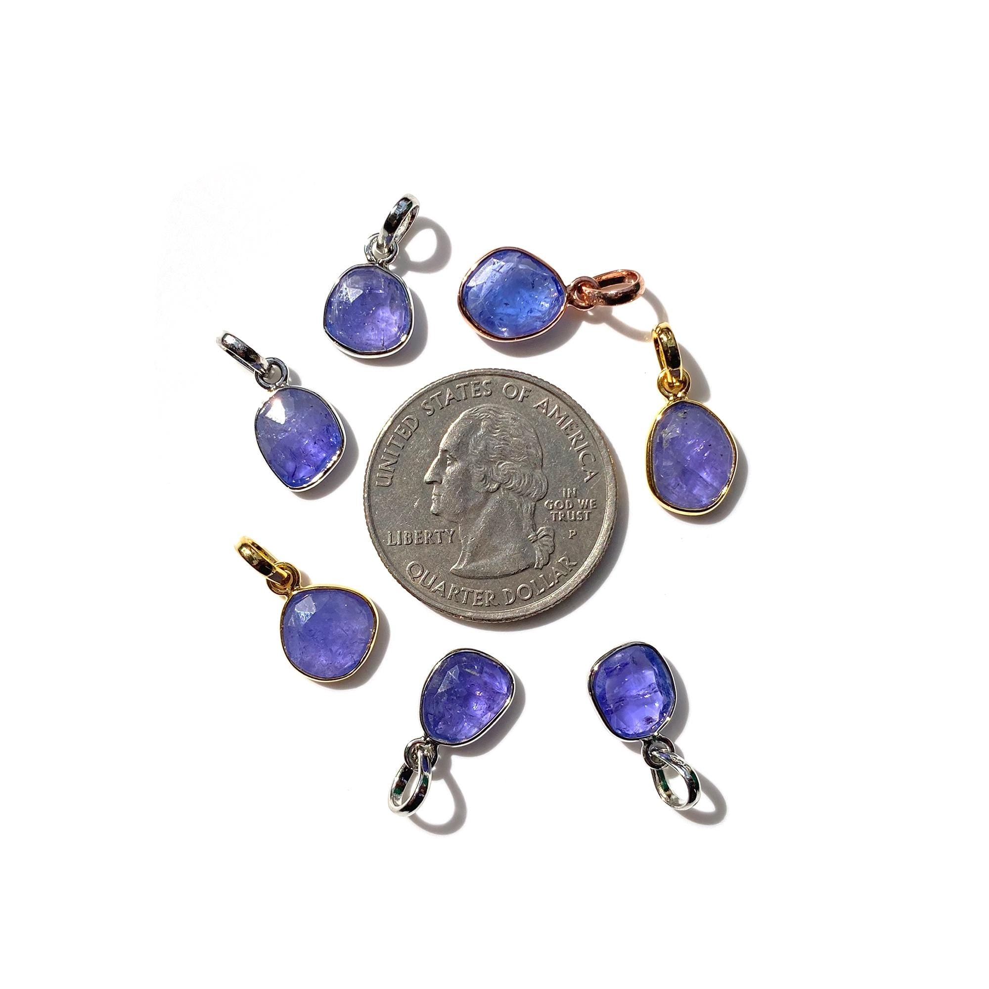 Rose Cut Tanzanite Silver Pendant Necklace: December Birthstone