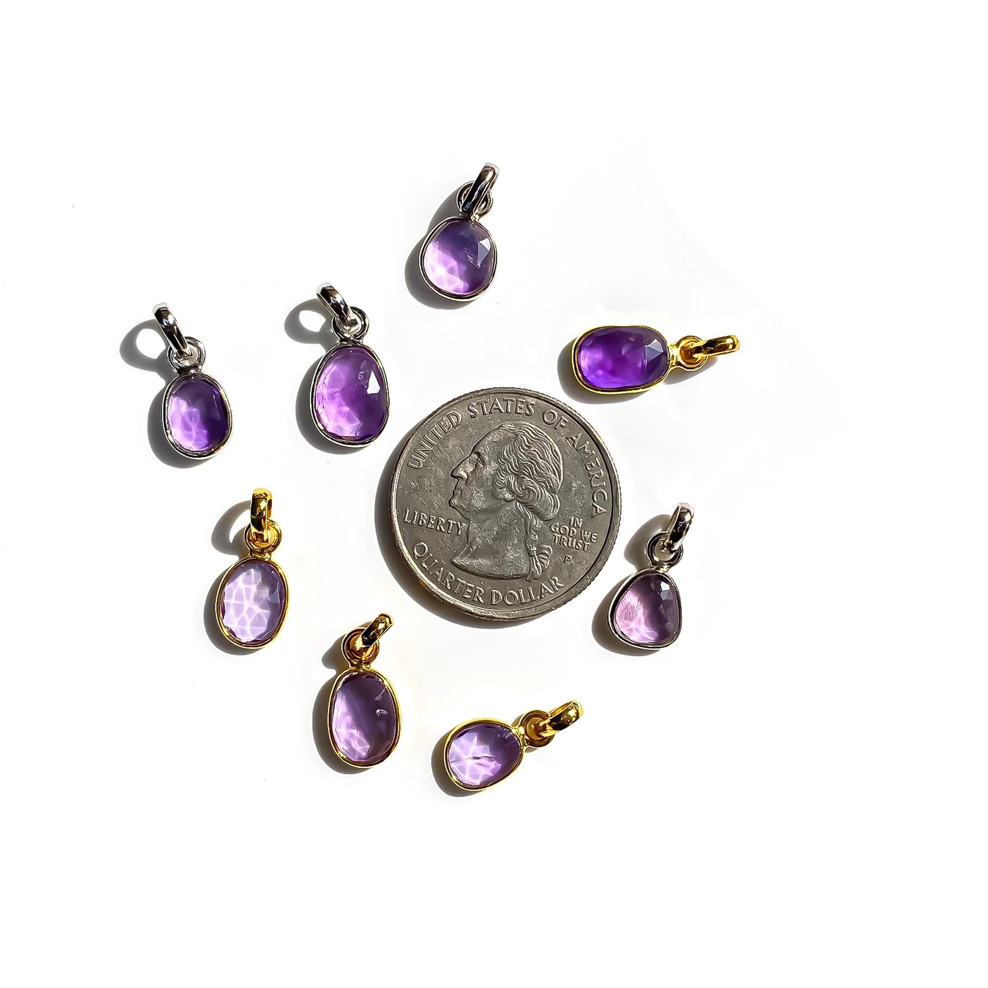 Rose Cut Amethyst Pendant: 925 Sterling Silver, Handmade Gemstone Necklace