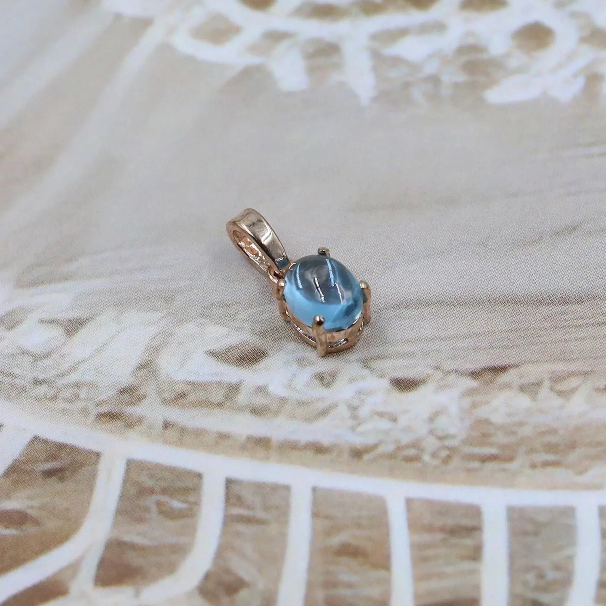 Handmade Swiss Blue Topaz Sterling Silver Pendant: December Birthstone