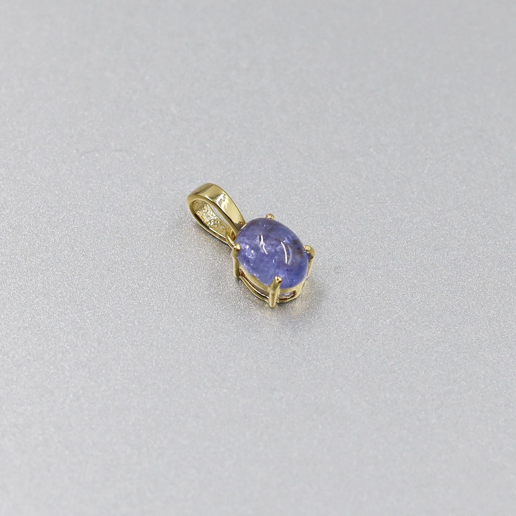 Natural Blue Tanzanite 925 Silver Pendant: Handmade Dainty Necklace