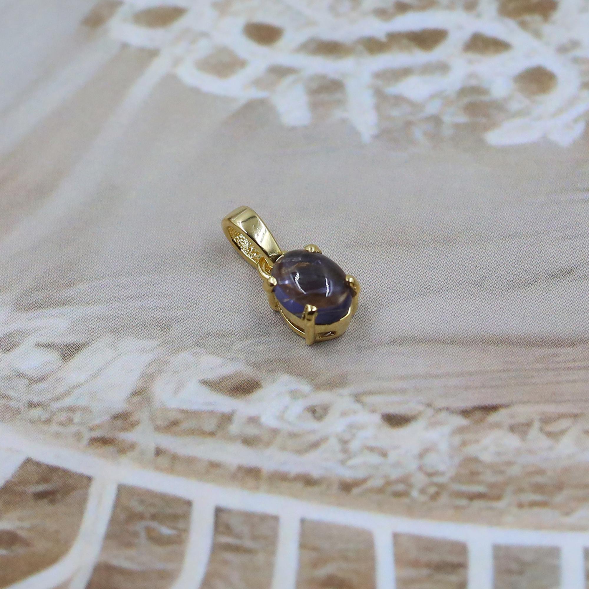 Natural Iolite Pendant: 925 Sterling Silver Gemstone Jewelry