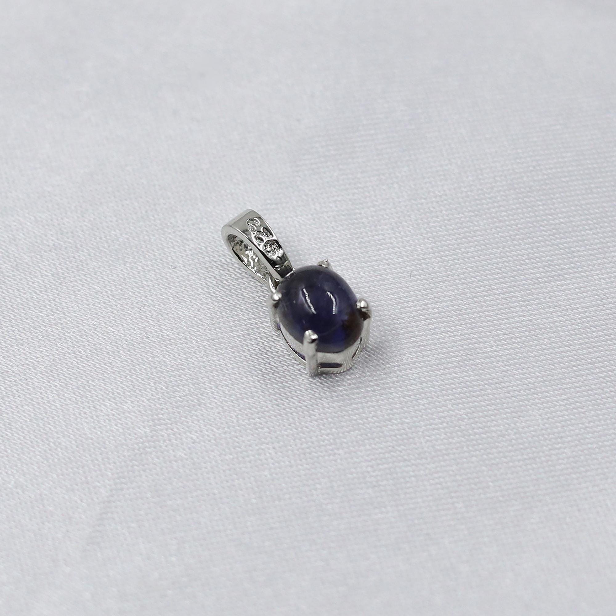 Natural Iolite Pendant: 925 Sterling Silver Gemstone Jewelry