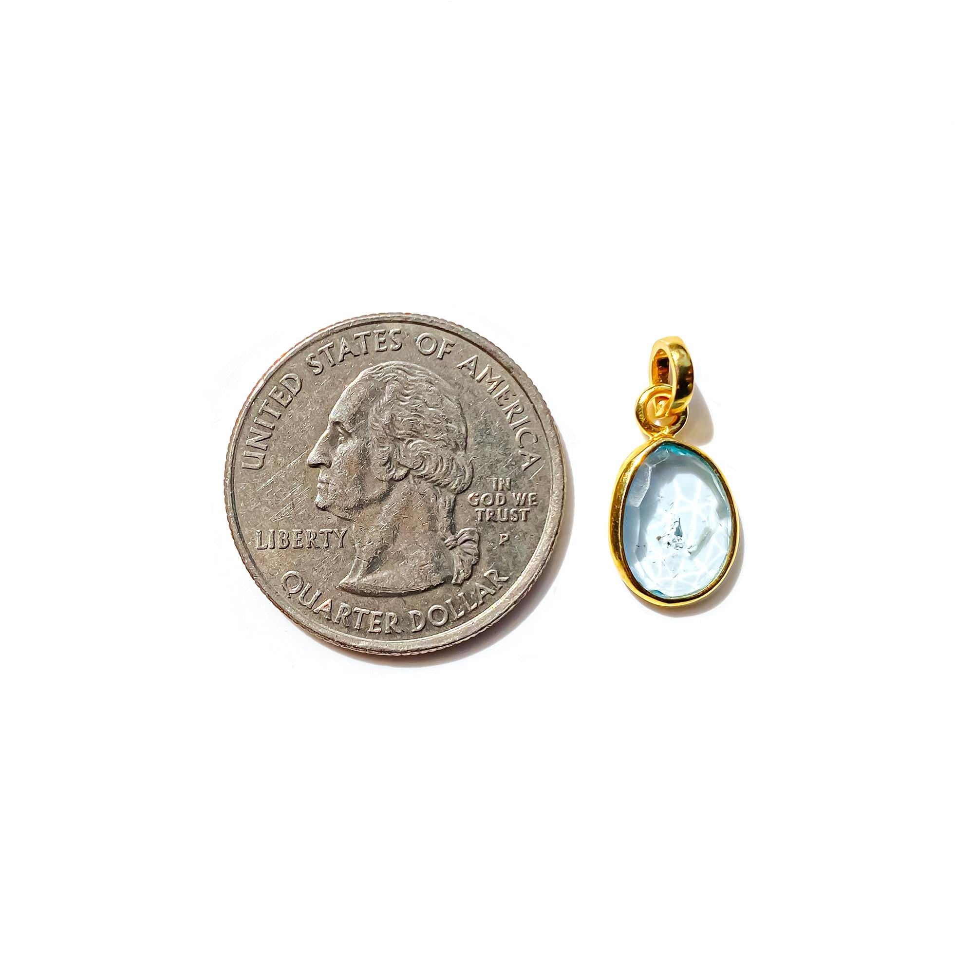 Sky Blue Topaz Sterling Silver Pendant: Dainty December Birthstone Necklace