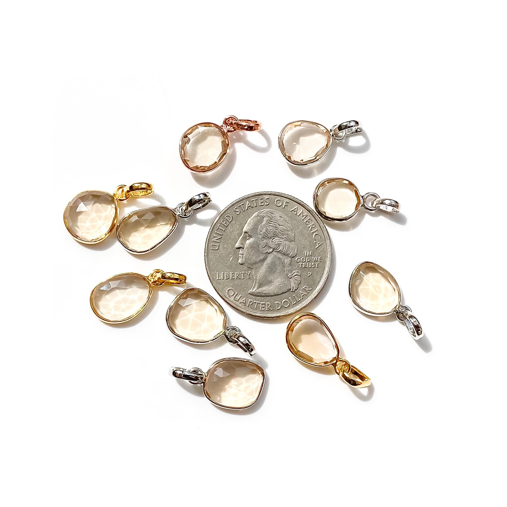 Natural Champagne Quartz Pendant: 925 Sterling Silver Jewelry