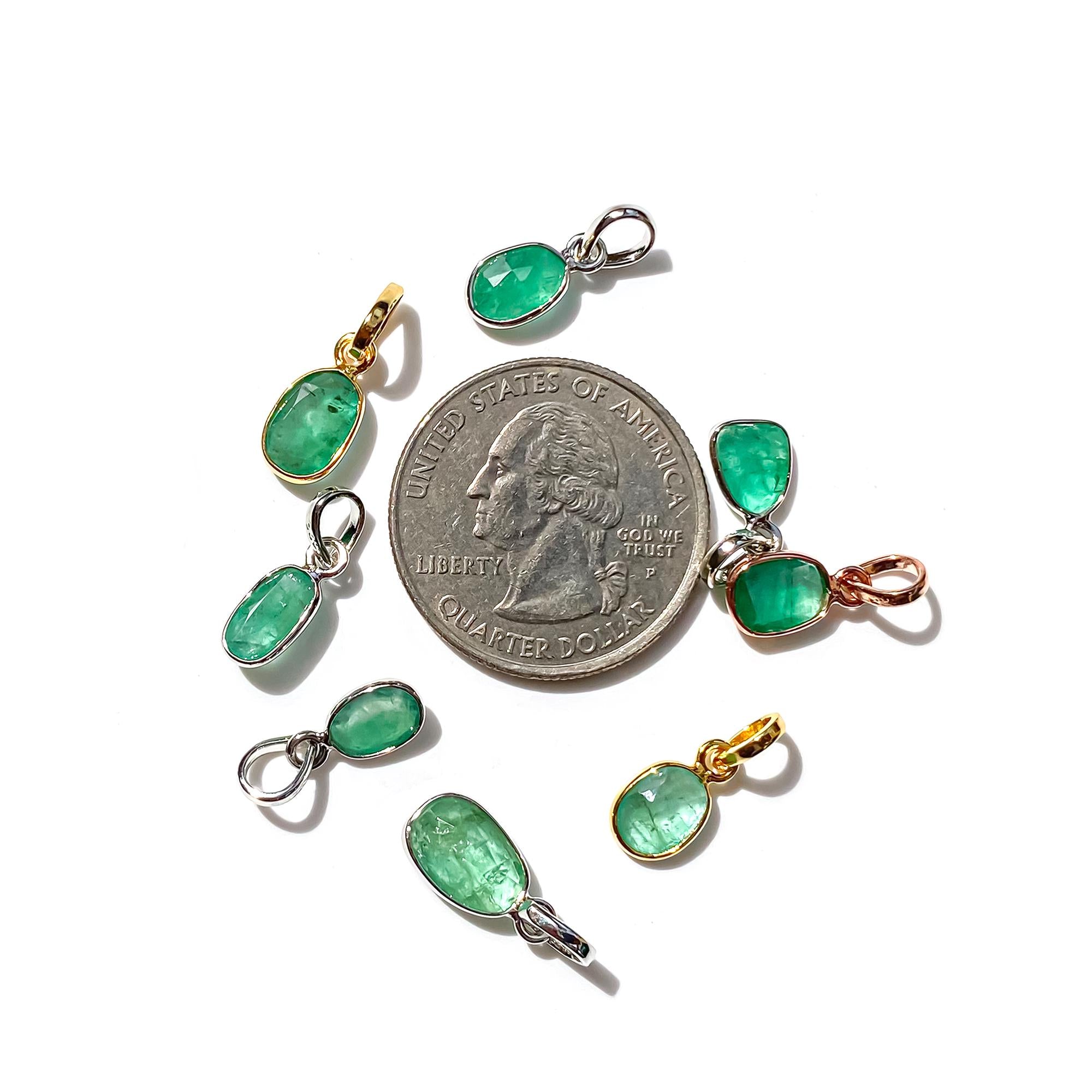 Natural Emerald Pendant: 925 Sterling Silver, Single Stone Necklace