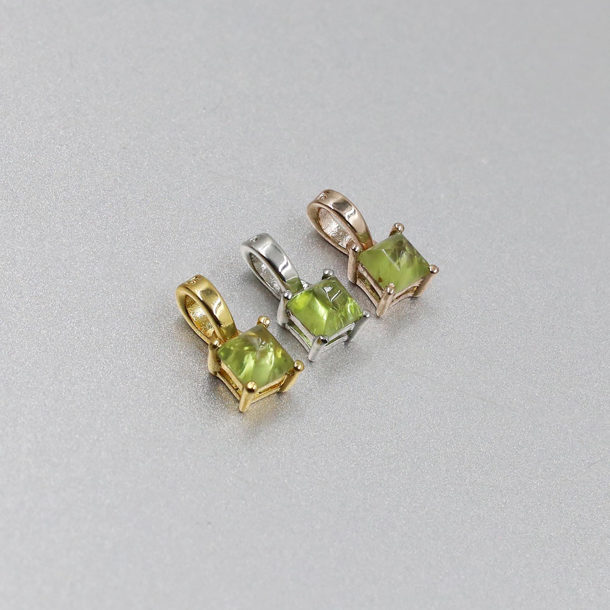 Peridot Pendant Sterling Silver: Natural Green Gemstone, August Birthstone