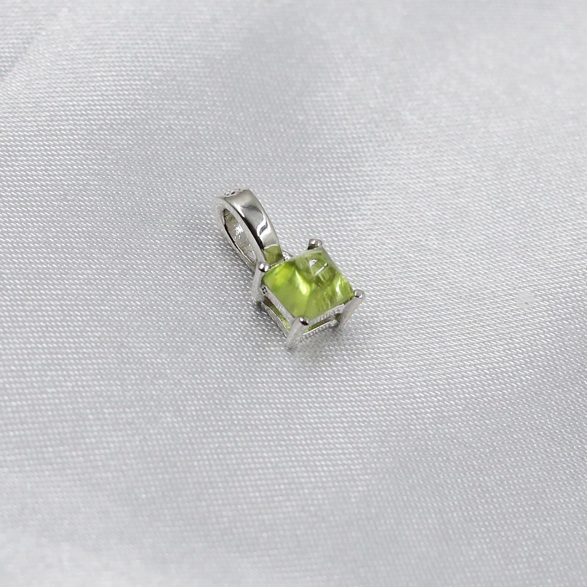 Peridot Pendant Sterling Silver: Natural Green Gemstone, August Birthstone