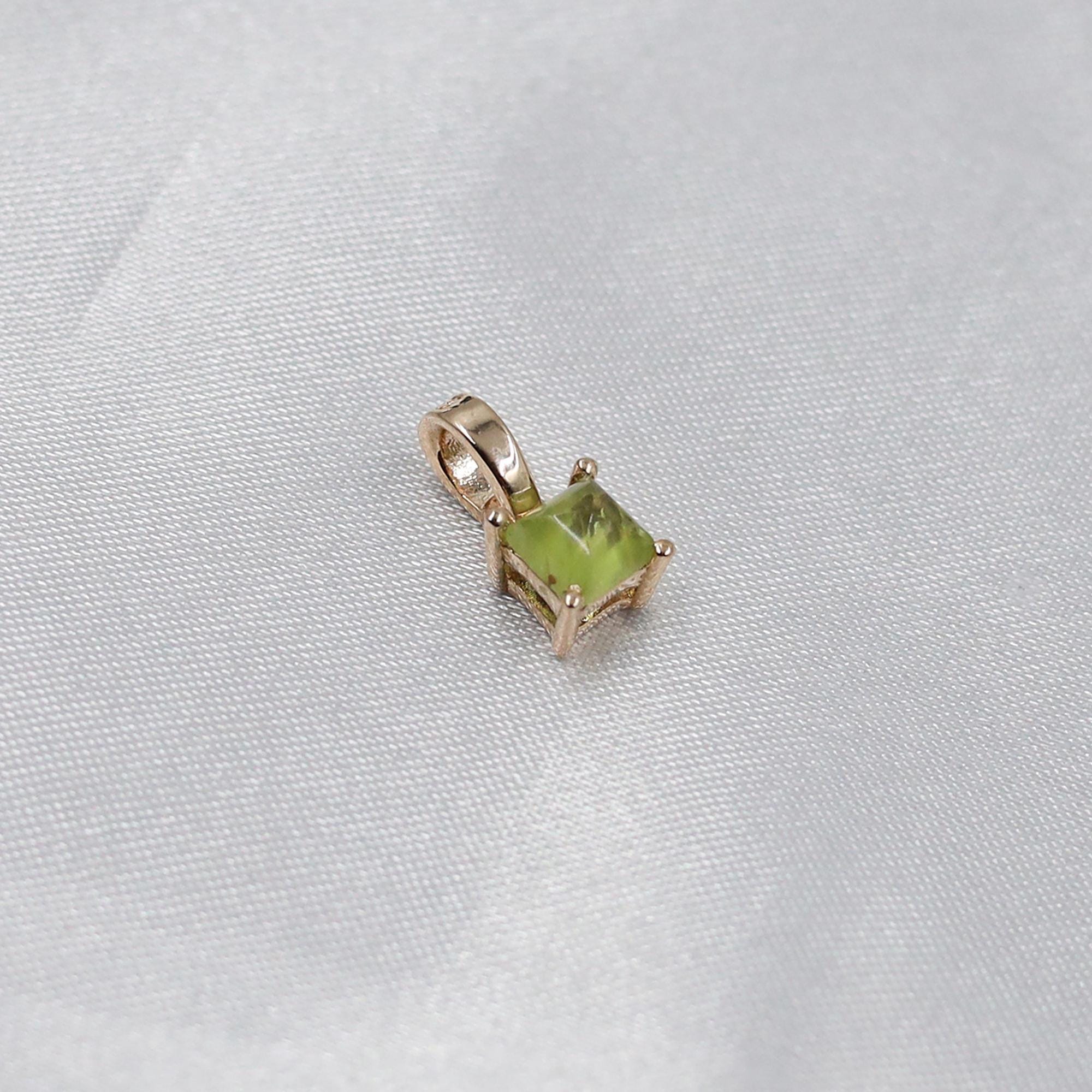 Peridot Pendant Sterling Silver: Natural Green Gemstone, August Birthstone