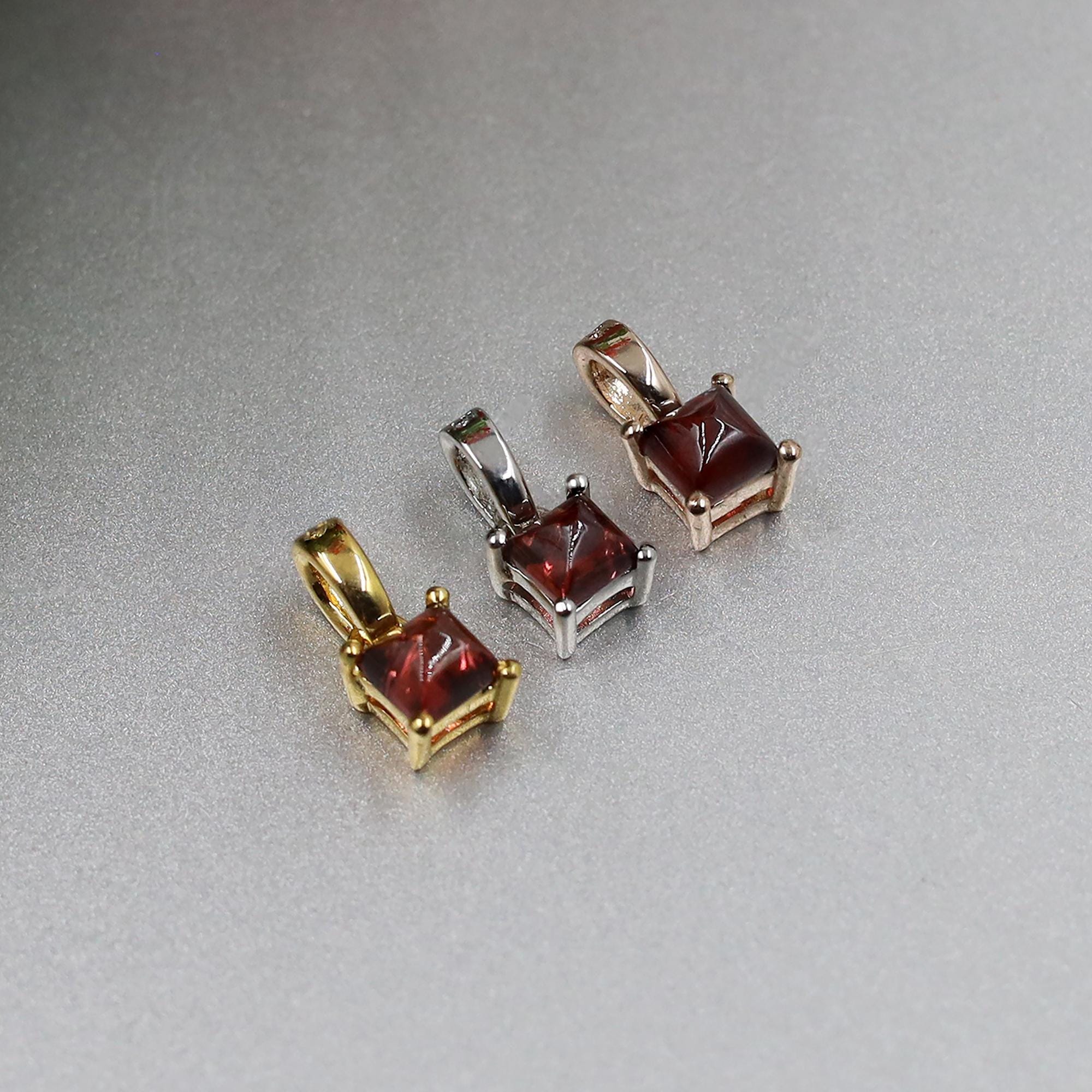 Handmade Garnet Pendant Necklace: 925 Silver Gemstone Jewelry