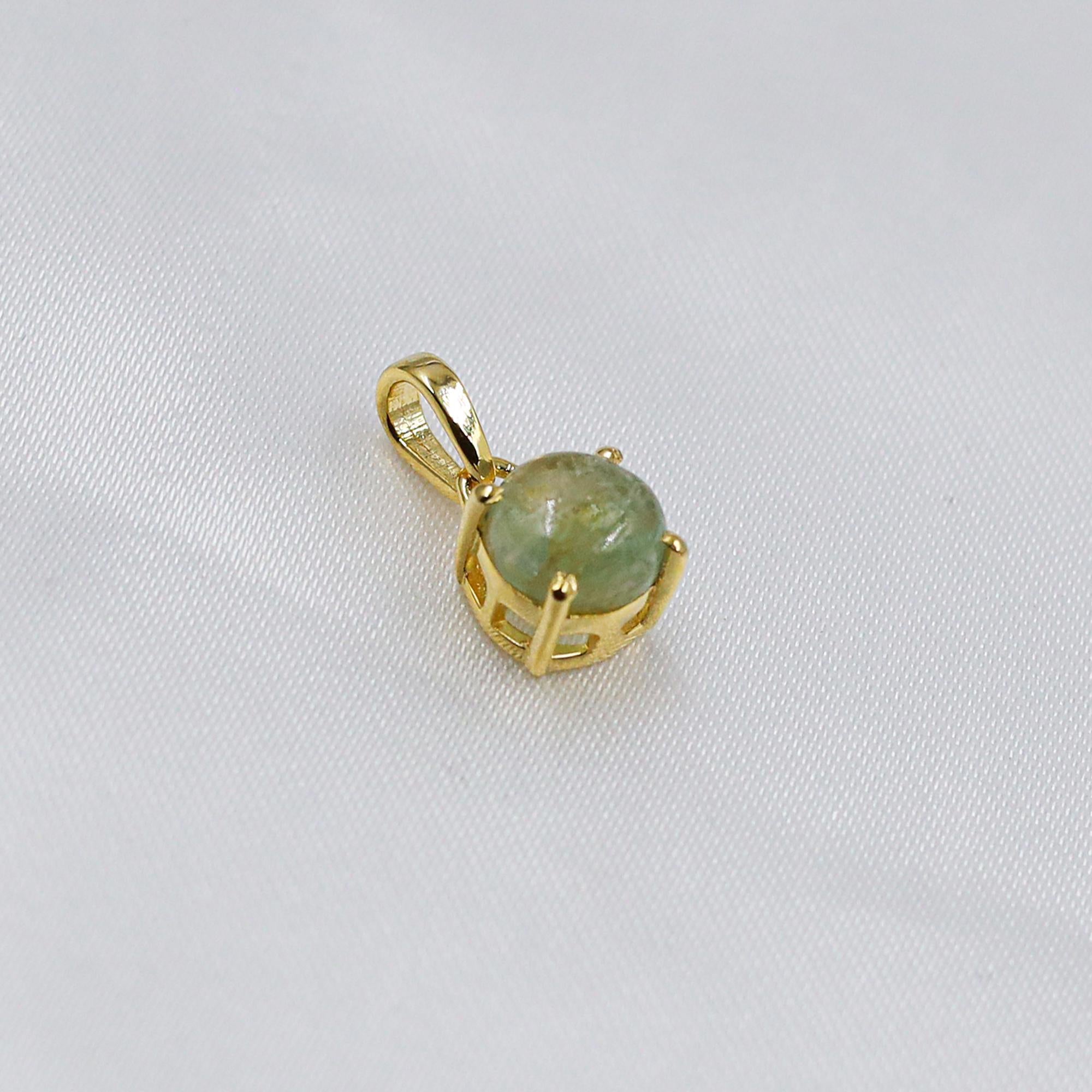 Natural Tourmaline Sterling Silver Pendant Necklace: October Birthstone