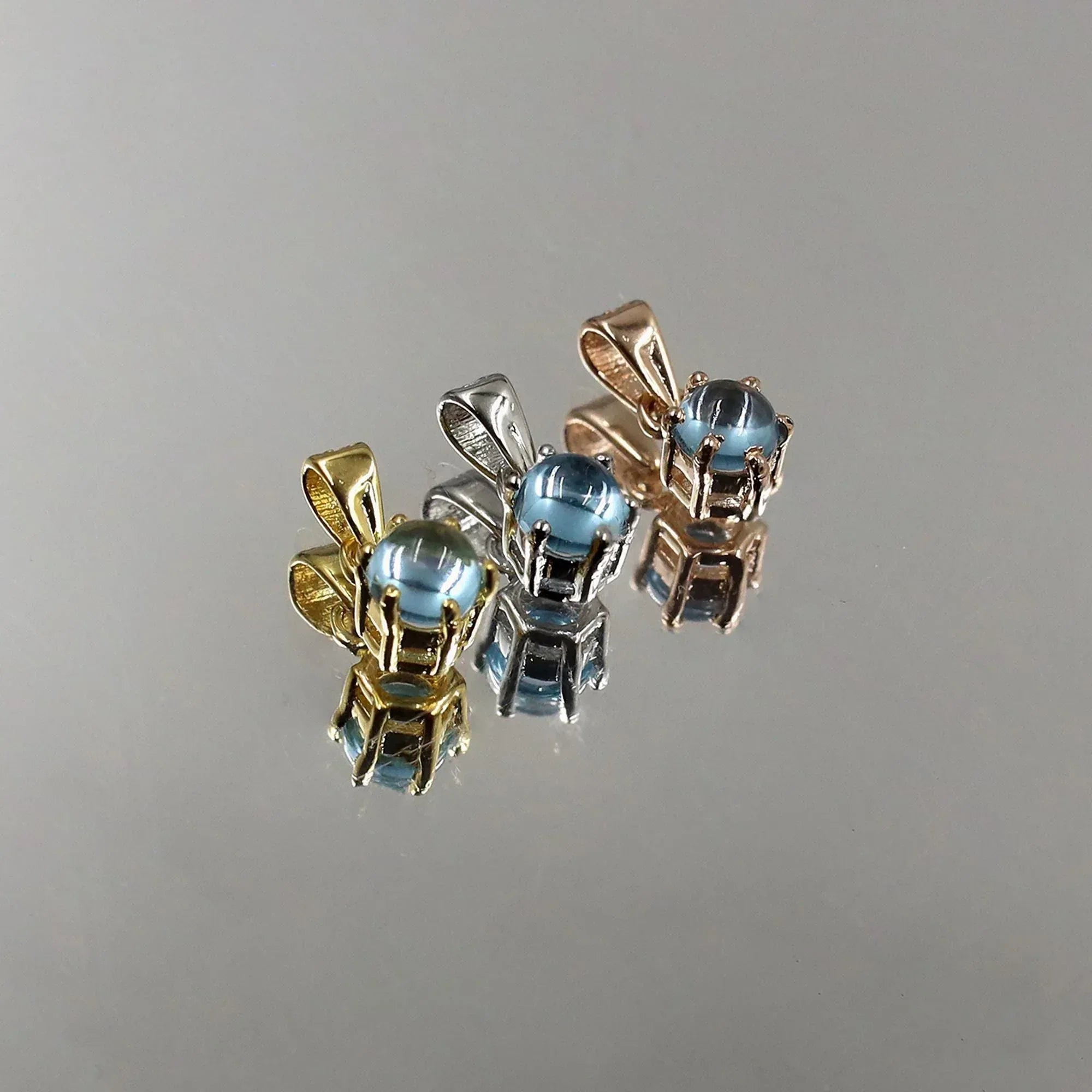 925 Silver Swiss Blue Topaz Pendant: December Birthstone Necklace