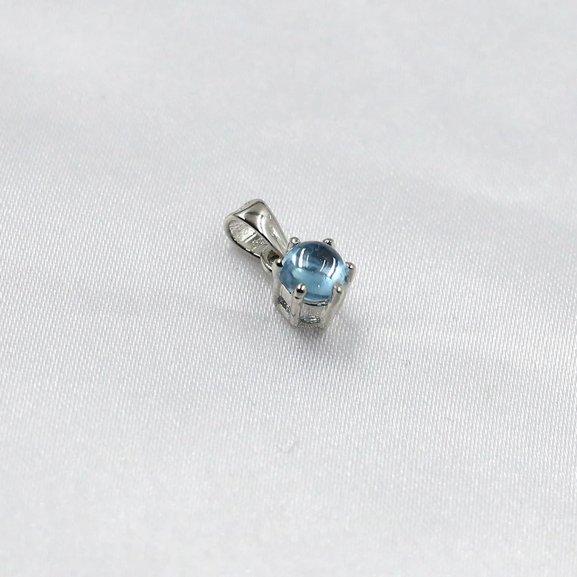925 Silver Swiss Blue Topaz Pendant: December Birthstone Necklace