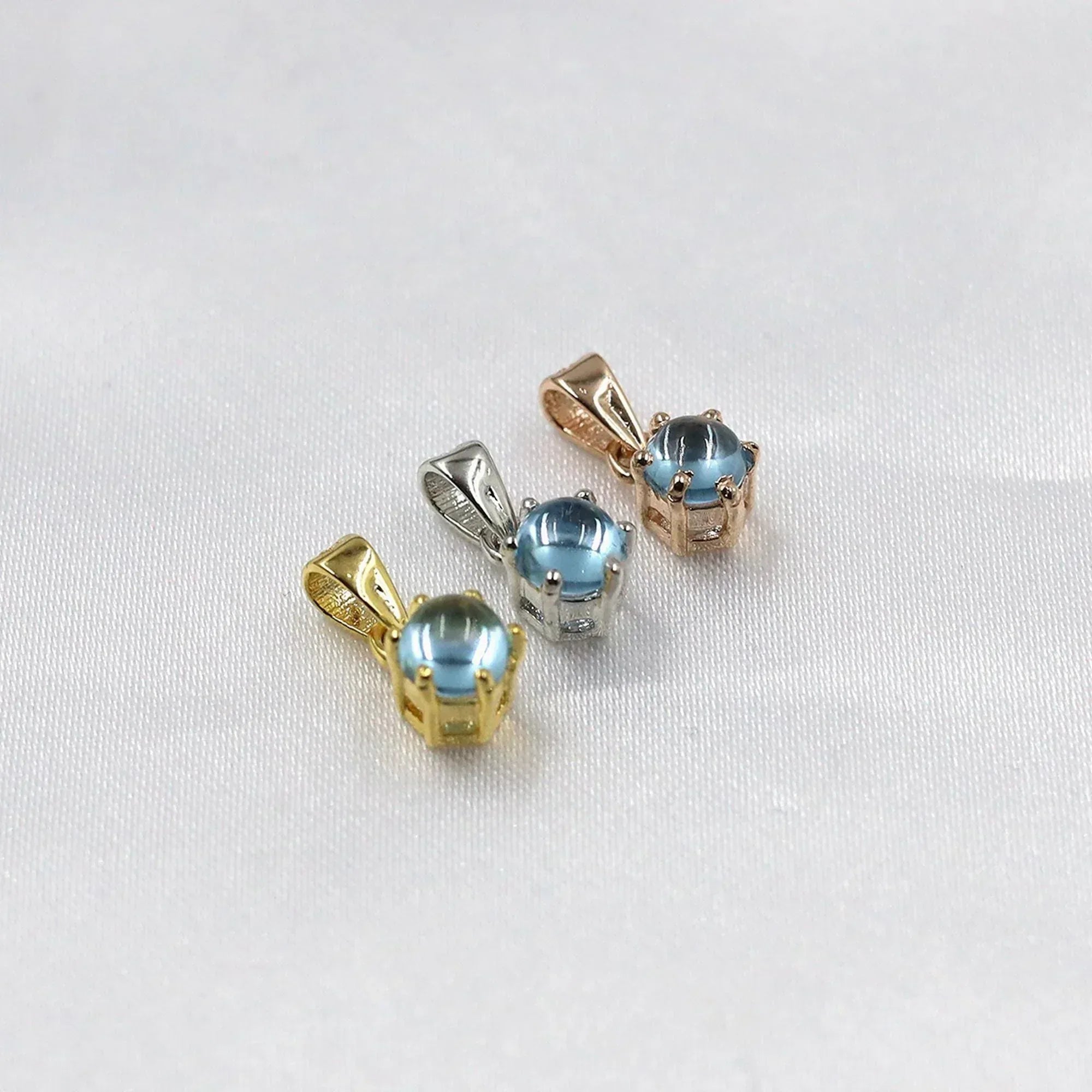 925 Silver Swiss Blue Topaz Pendant: December Birthstone Necklace
