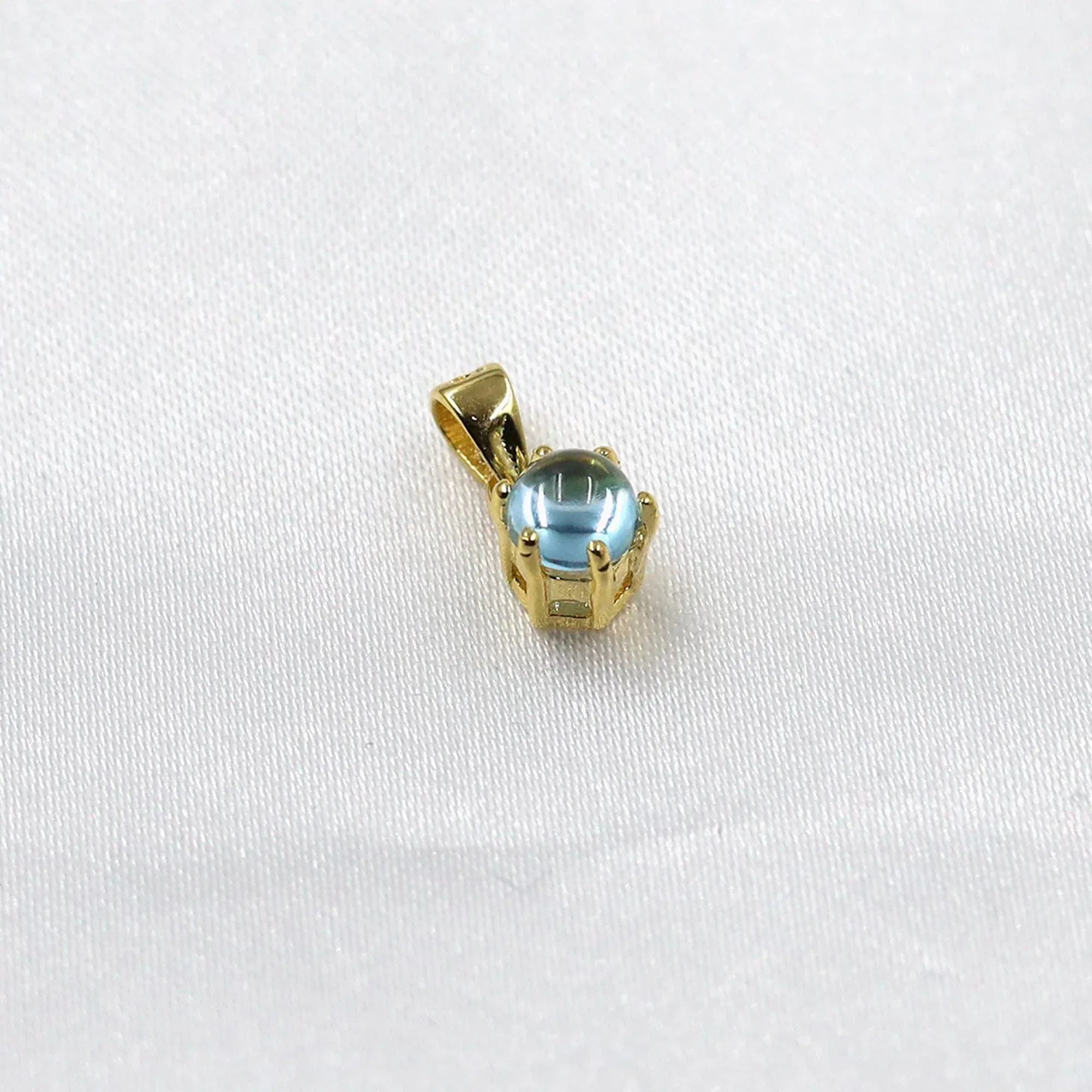 925 Silver Swiss Blue Topaz Pendant: December Birthstone Necklace