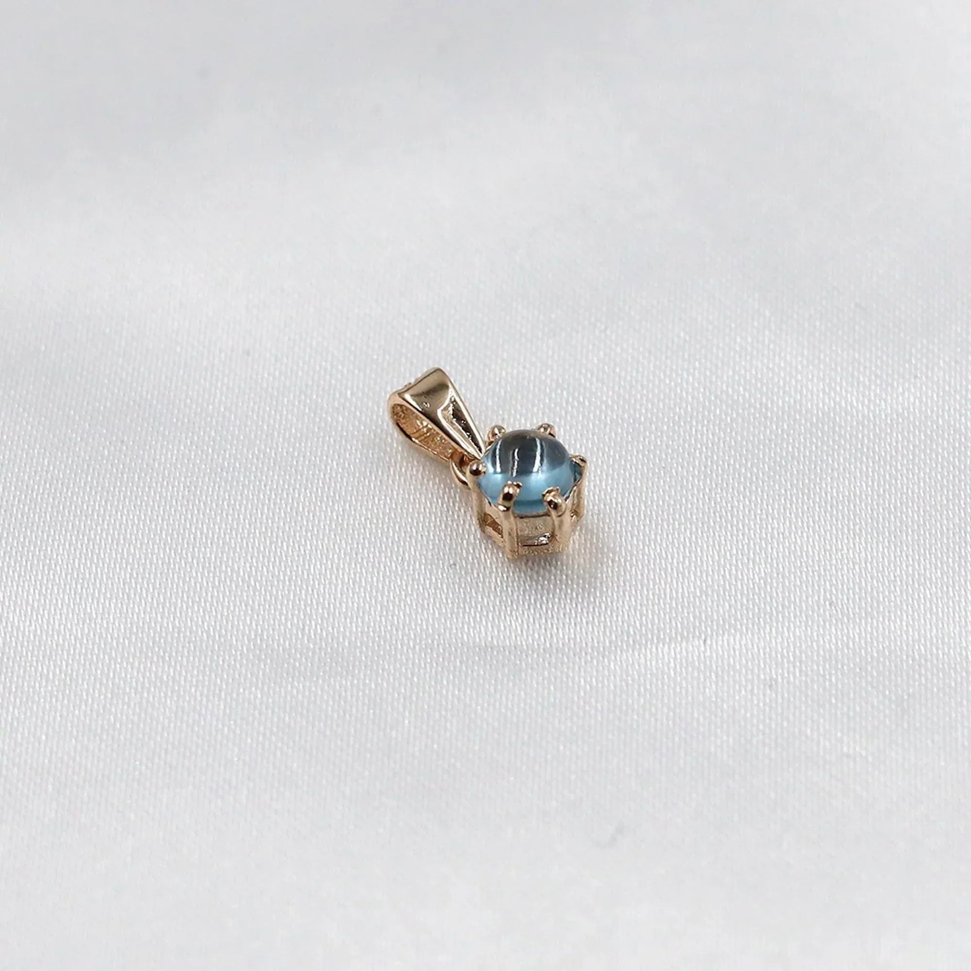 925 Silver Swiss Blue Topaz Pendant: December Birthstone Necklace