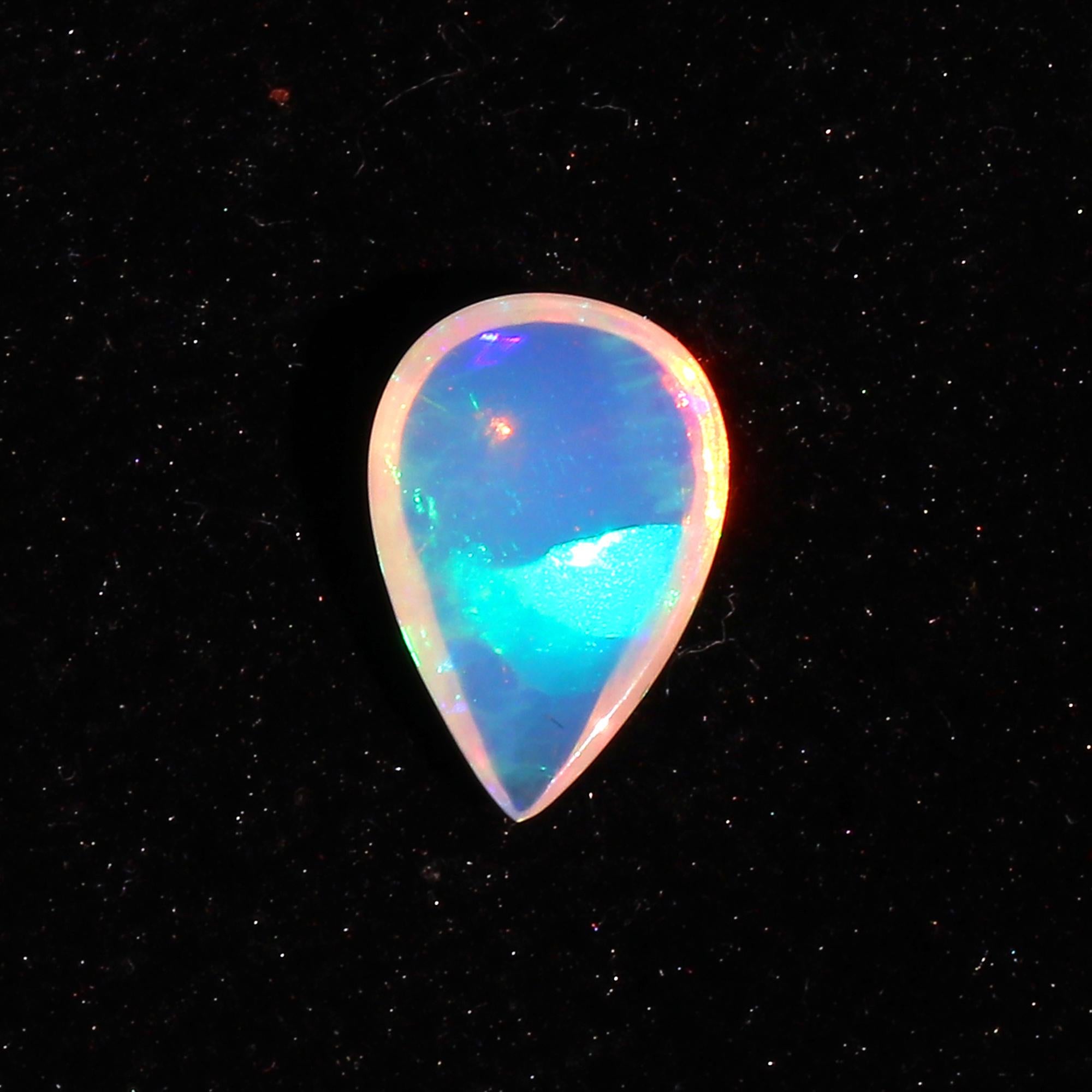 Pear Ethiopian Opal Cabochon: Welo Gemstone, October Birthstone (8x12mm