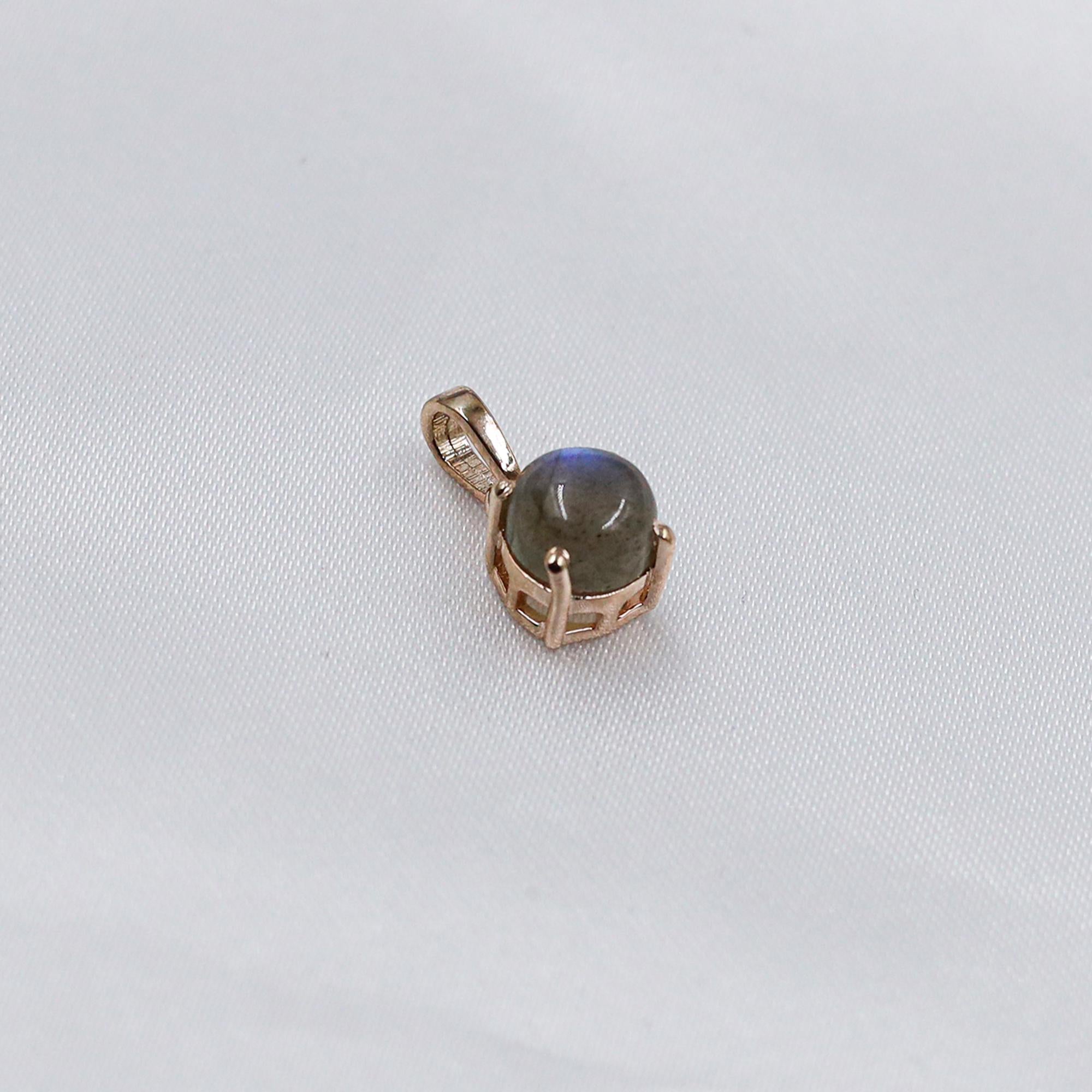 Labradorite Pendant: 925 Sterling Silver, Blue Flash Gemstone