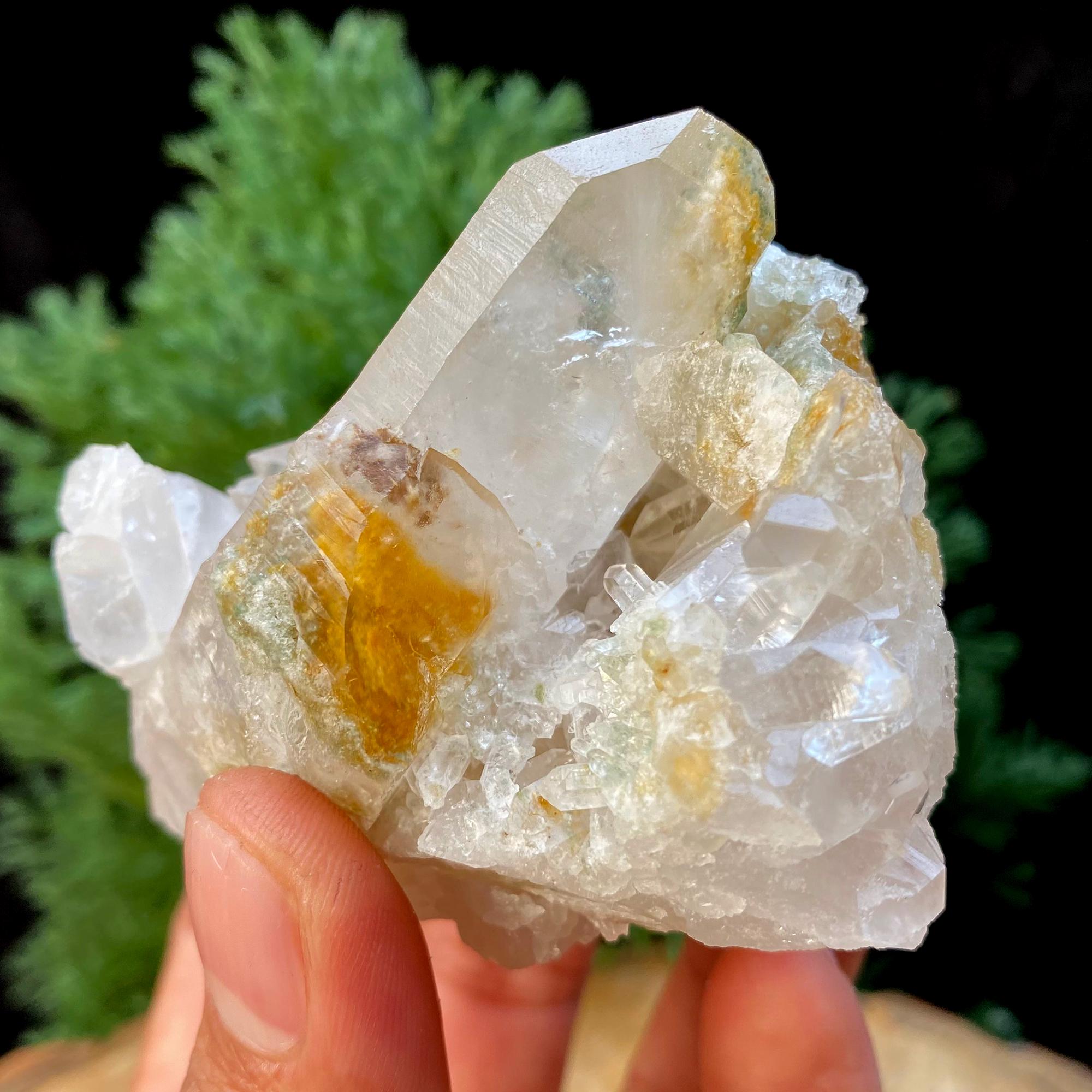 265g Natural Yellow Samadhi Quartz Crystal: Himalayan Healing Stone
