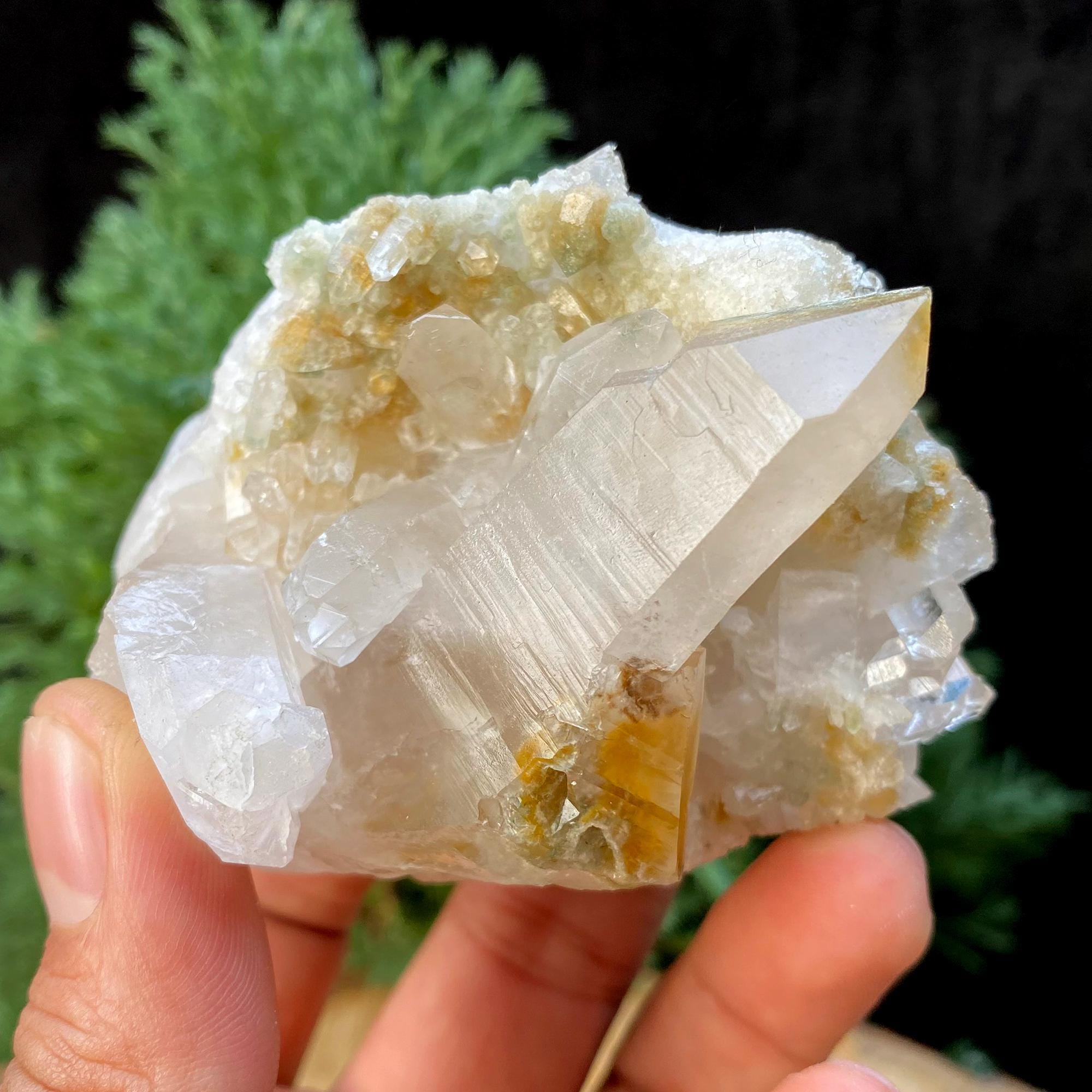 265g Natural Yellow Samadhi Quartz Crystal: Himalayan Healing Stone