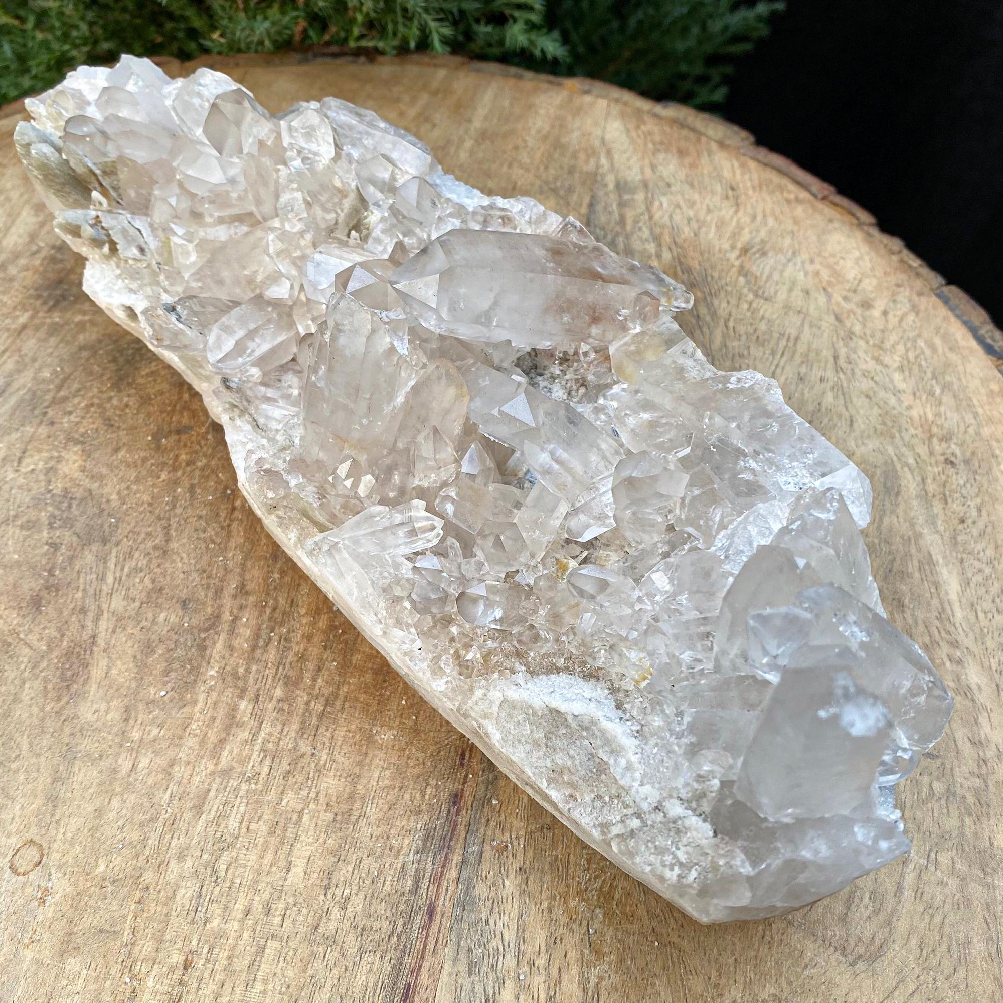 Himalayan Quartz White Phantom Quartz Crystal Cluster, 780gm Natural Mineral Specimen Rough Himalayan Quartz
