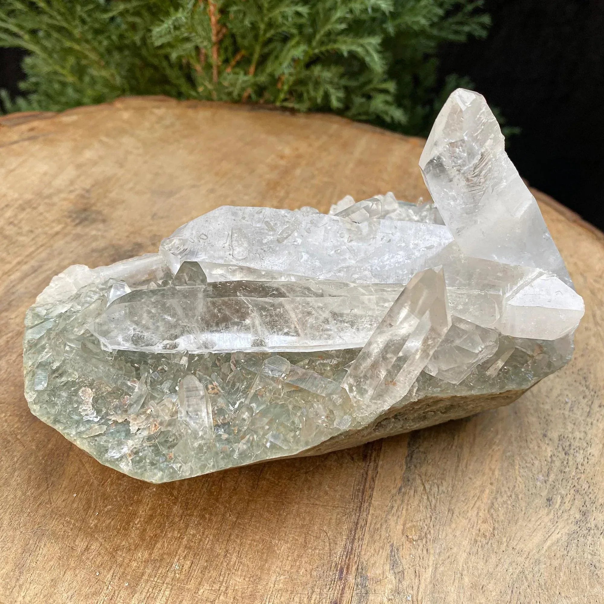 Green Phantom Himalayan Quartz Cluster Crystal Mineral Specimen 595gm Himalayan Quartz