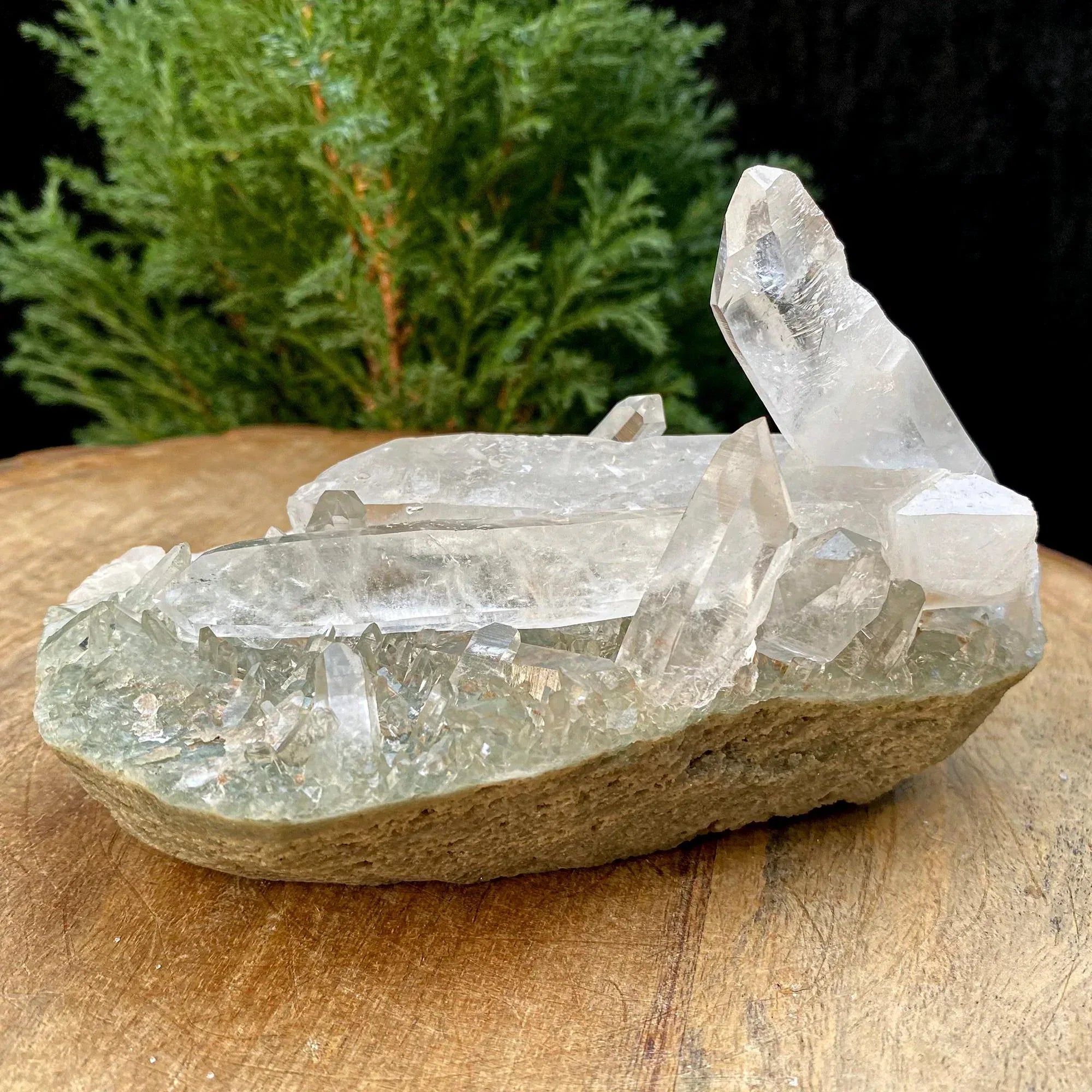 Green Phantom Himalayan Quartz Cluster Crystal Mineral Specimen 595gm Himalayan Quartz