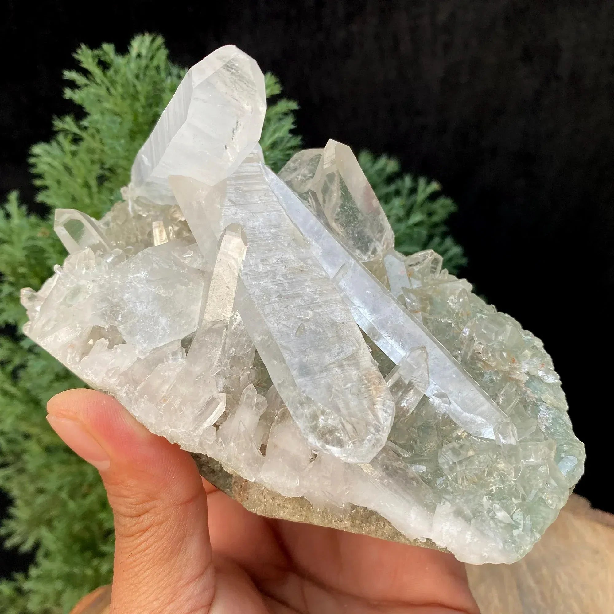Green Phantom Himalayan Quartz Cluster Crystal Mineral Specimen 595gm Himalayan Quartz