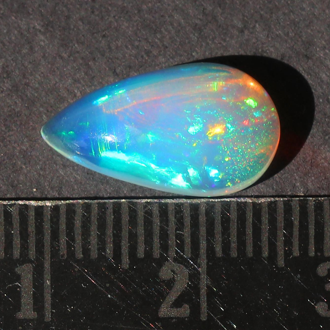 Welo Ethiopian Opal Cabochon: Pear-Cut Fire Opal Gemstone, 3 Cts