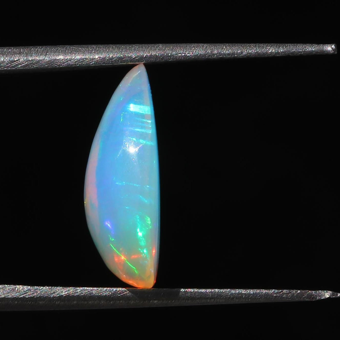 Welo Opal Cabochon: 2.88 Carat Pear Shape Ethiopian Gemstone