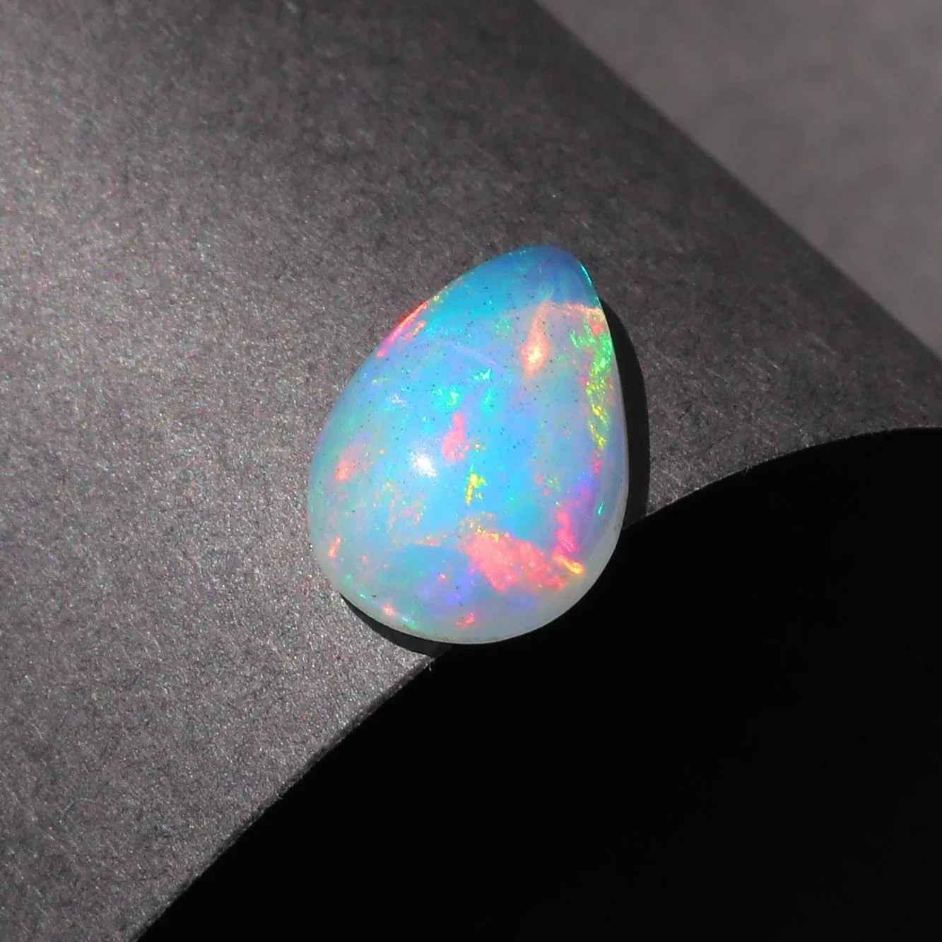 Ethiopian Fire Opal Cabochon - 2.63 Carat Pear Cut Loose Gemstone loose gemstones