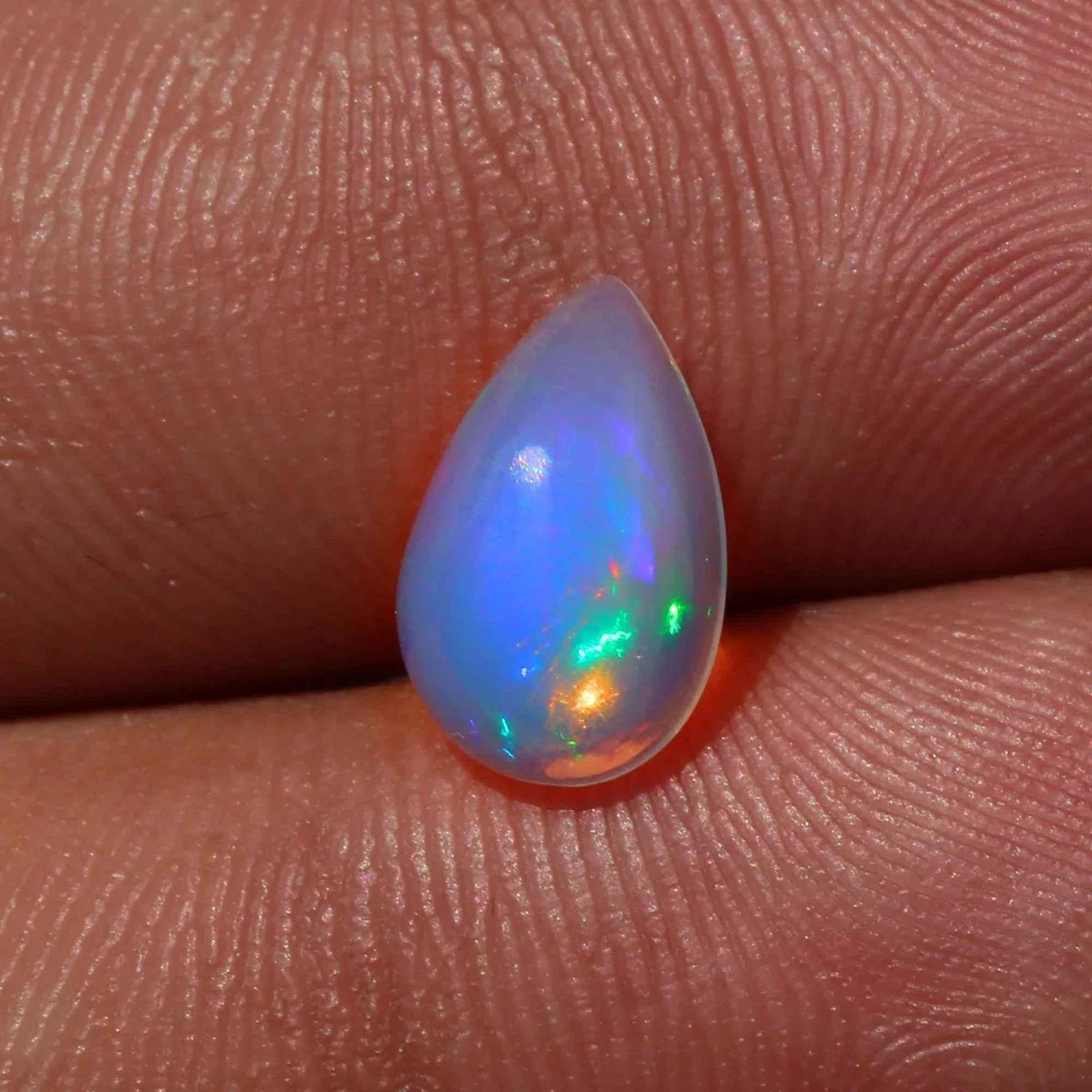 Ethiopian Opal Cabochon 1.45 Carat Pear-Shaped Gemstone for Sale loose gemstones