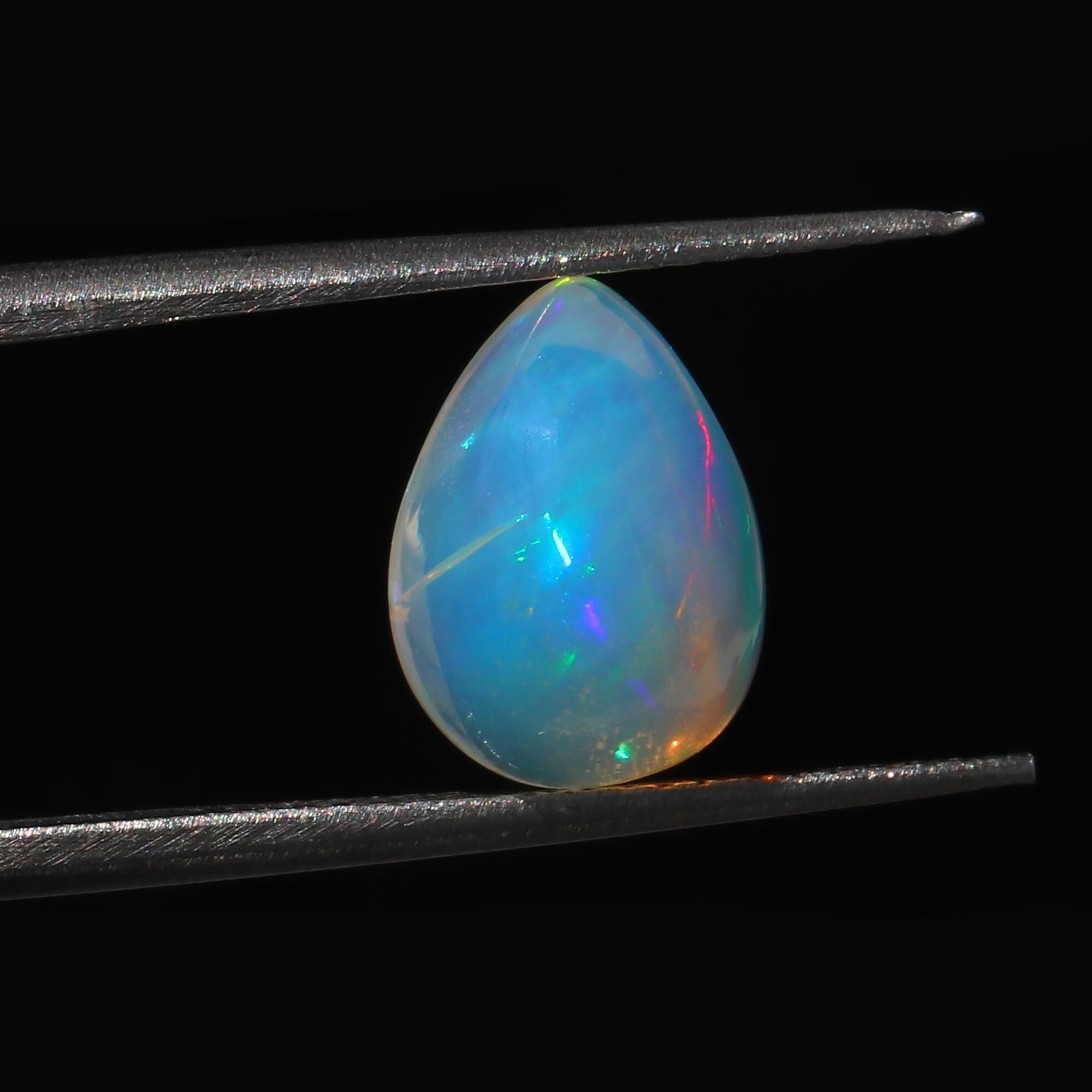 Pear Ethiopian Welo Opal Cabochon: Natural Gemstone for Jewelry Making (2.28 ct, 9x12mm