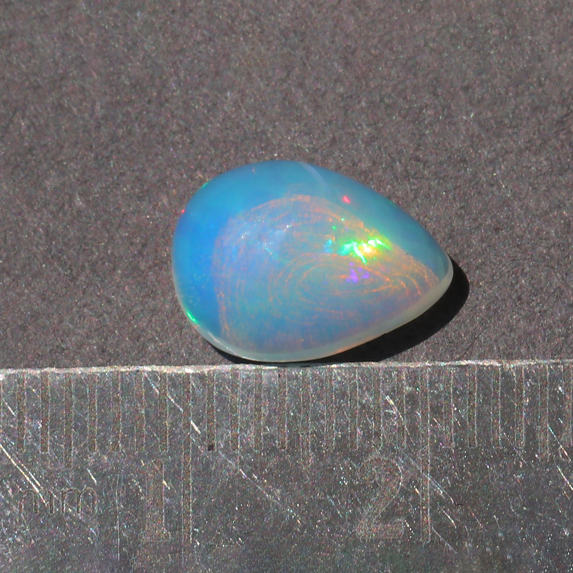 Pear Ethiopian Welo Opal Cabochon: Natural Gemstone for Jewelry Making (2.28 ct, 9x12mm