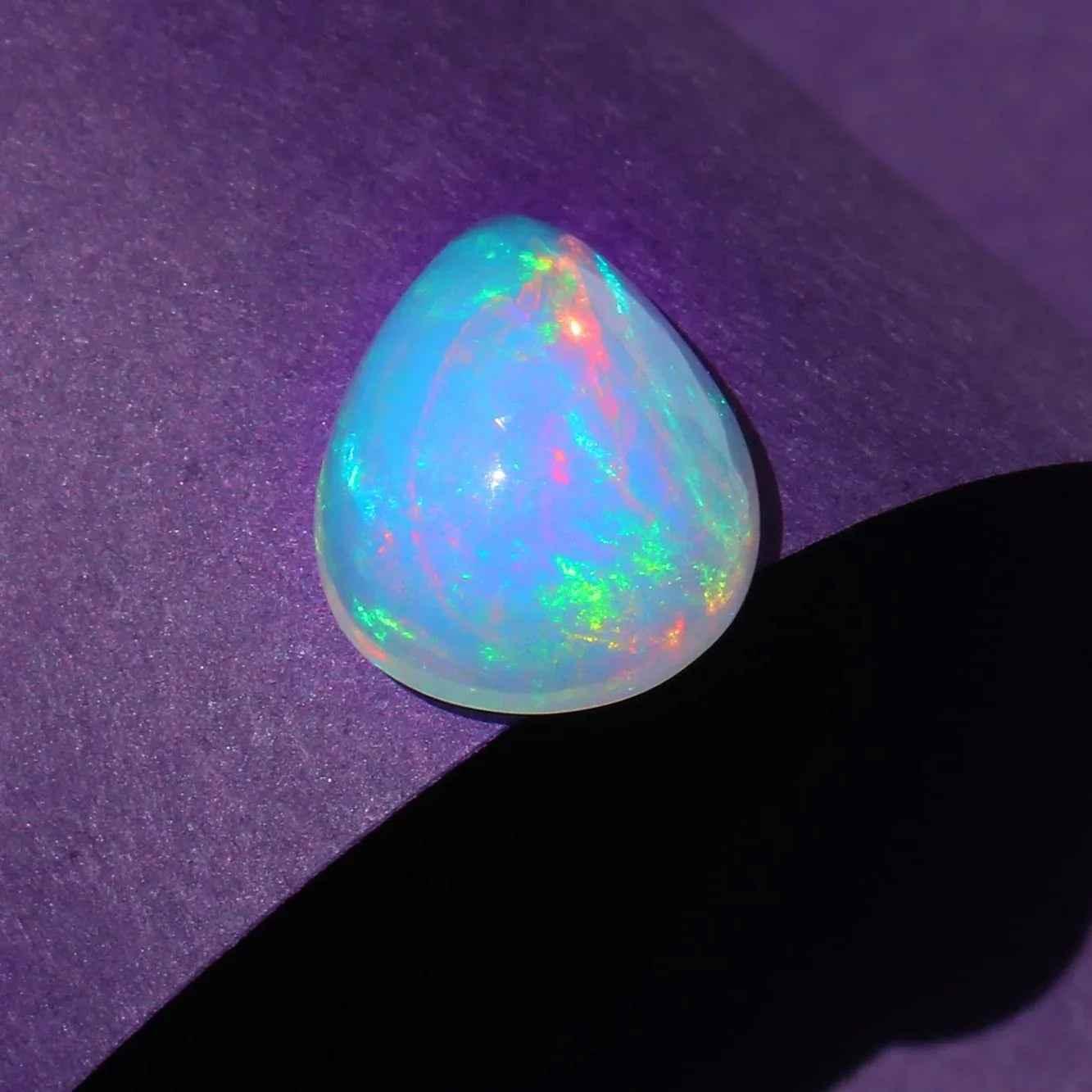 Ethiopian Fire Opal Cabochon: 3.05 ct Pear-Cut Loose Gemstone loose gemstones