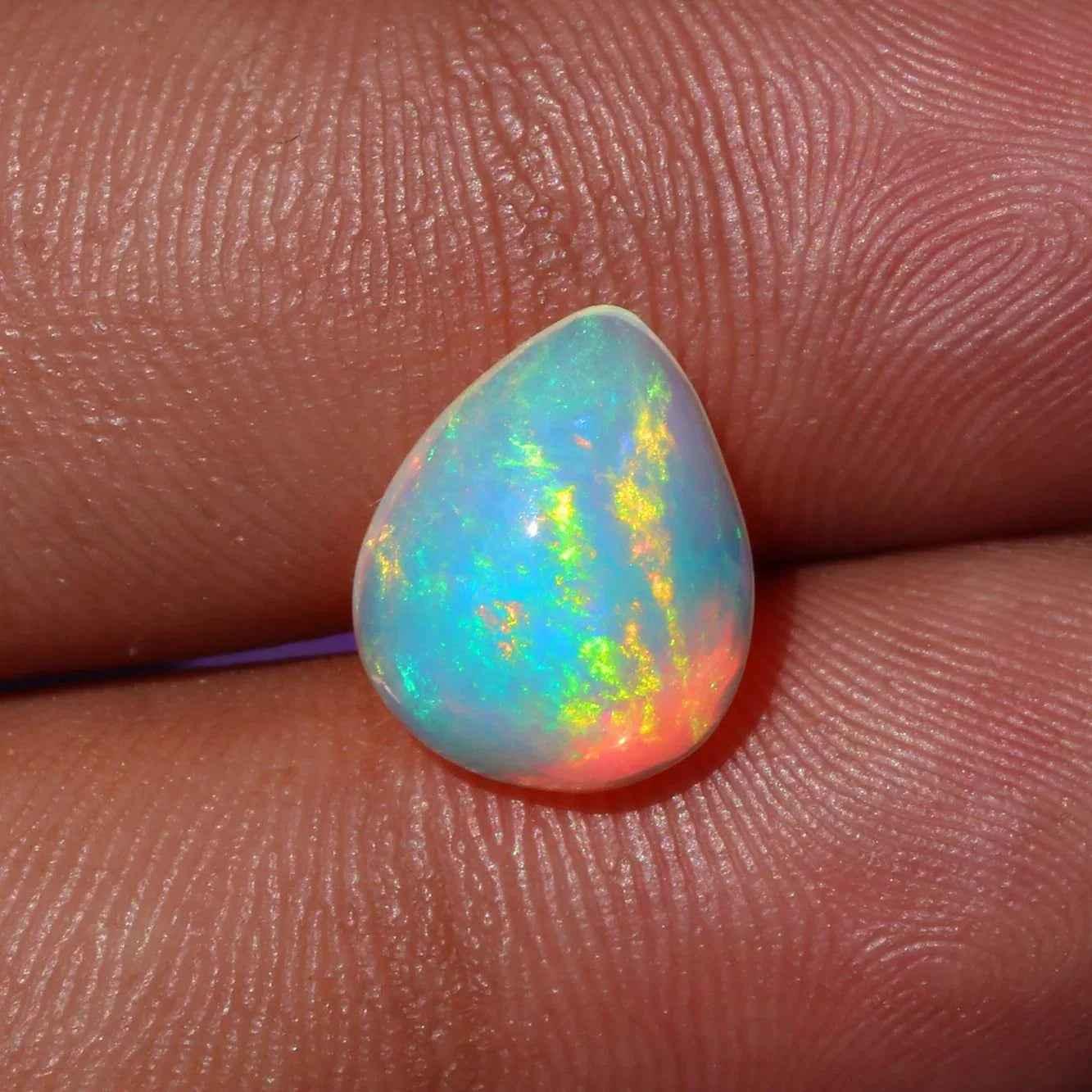 Ethiopian Fire Opal Cabochon: 3.05 ct Pear-Cut Loose Gemstone loose gemstones