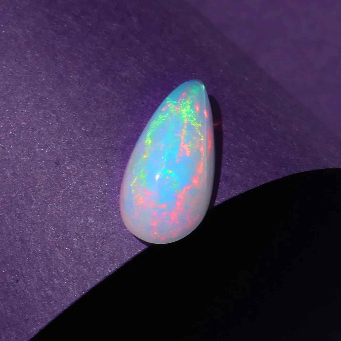 Ethiopian Opal Cabochon: 1.93 Carat Pear-Shaped Gemstone loose gemstones