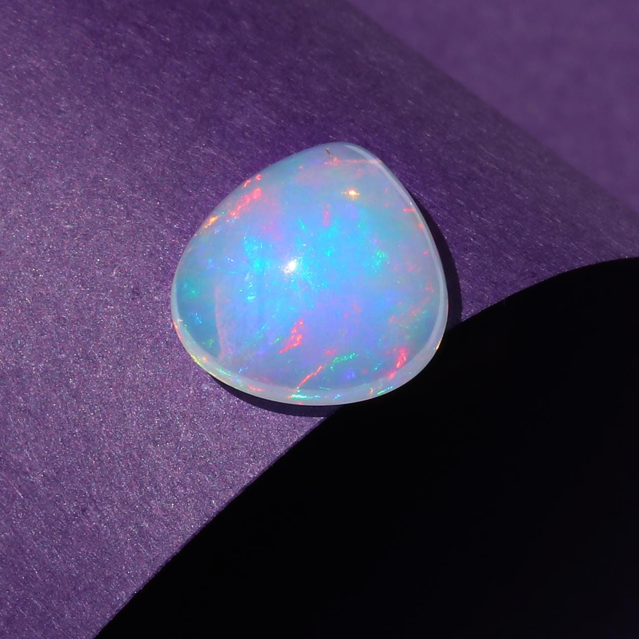 AAA Ethiopian Welo Fire Opal Cabochon: Trillion Cut Loose Gemstone, 2.45 Carat