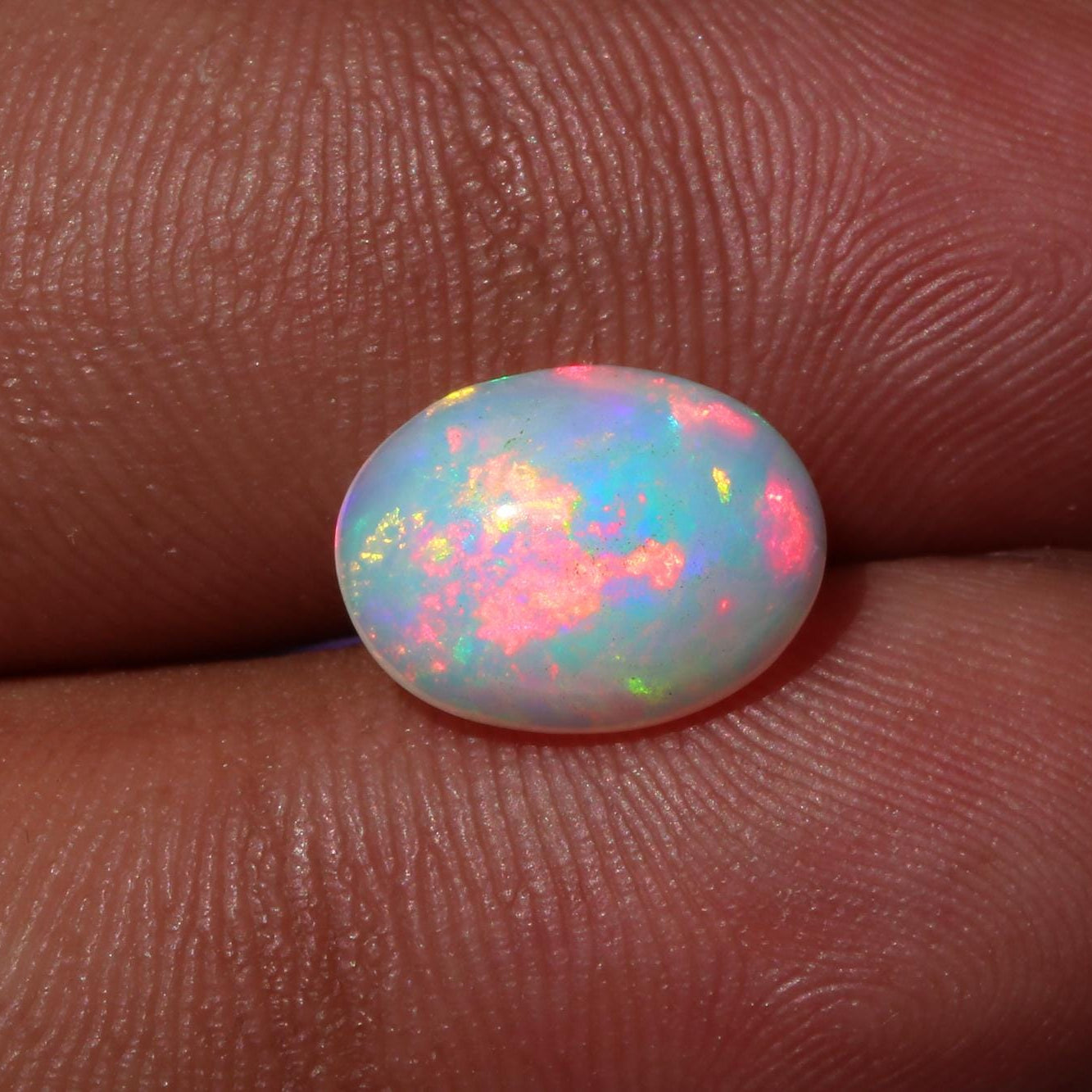 2.25 Carat White Ethiopian Opal Cabochon: Oval Loose Gemstone