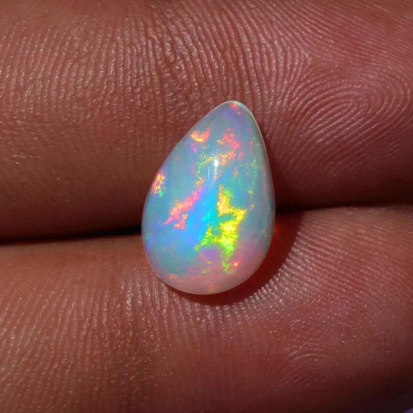 Ethiopian Fire Opal Pear Gemstone Cabochon 2.65 Carat loose gemstones
