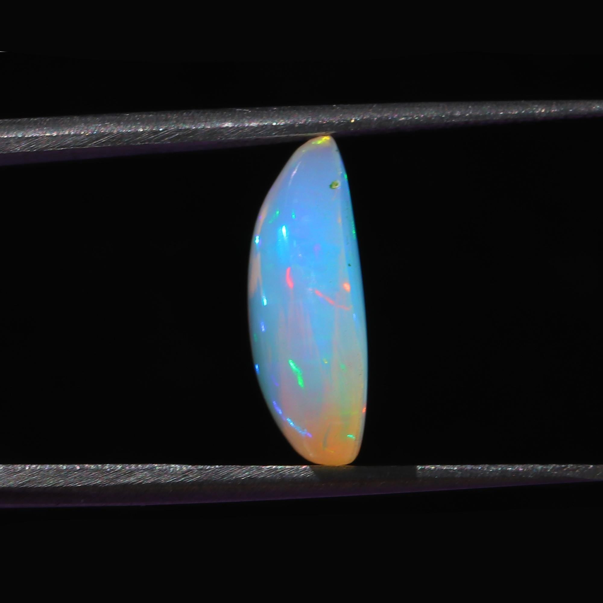 3.20 Carat Pear Welo Opal Cabochon: White Ethiopian Gemstone