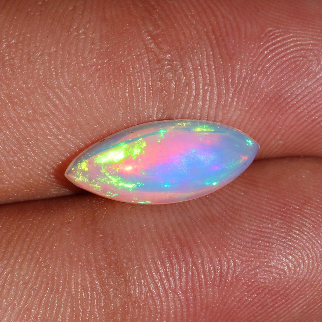 White Ethiopian Fire Opal Cabochon: 2.75 Carat Marquise Gemstone for Jewelry