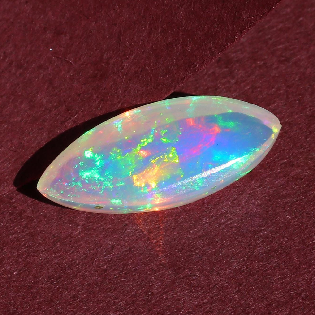 White Ethiopian Fire Opal Cabochon: 2.75 Carat Marquise Gemstone for Jewelry