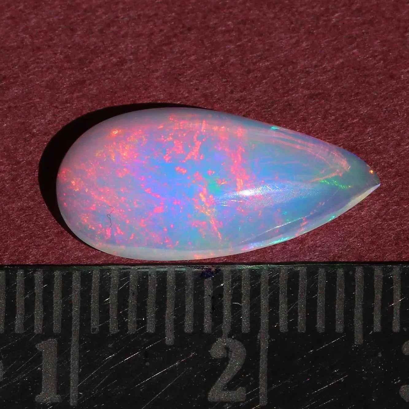 Ethiopian Opal Cabochon 2.80 Carat Pear-Shaped Fire Opal for Jewelry Making loose gemstones