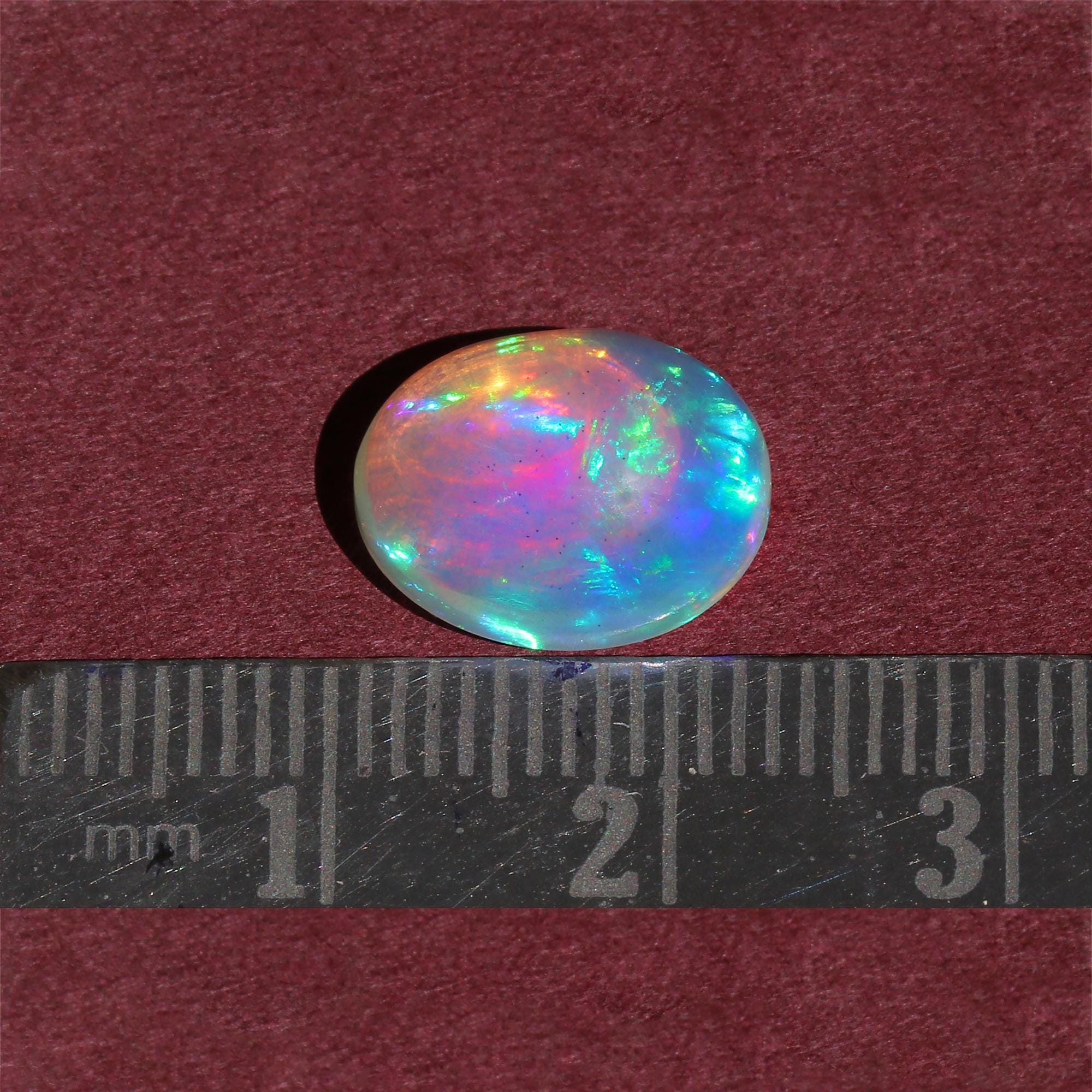 3.75 Carat Oval White Ethiopian Fire Opal Cabochon - DIY Jewelry