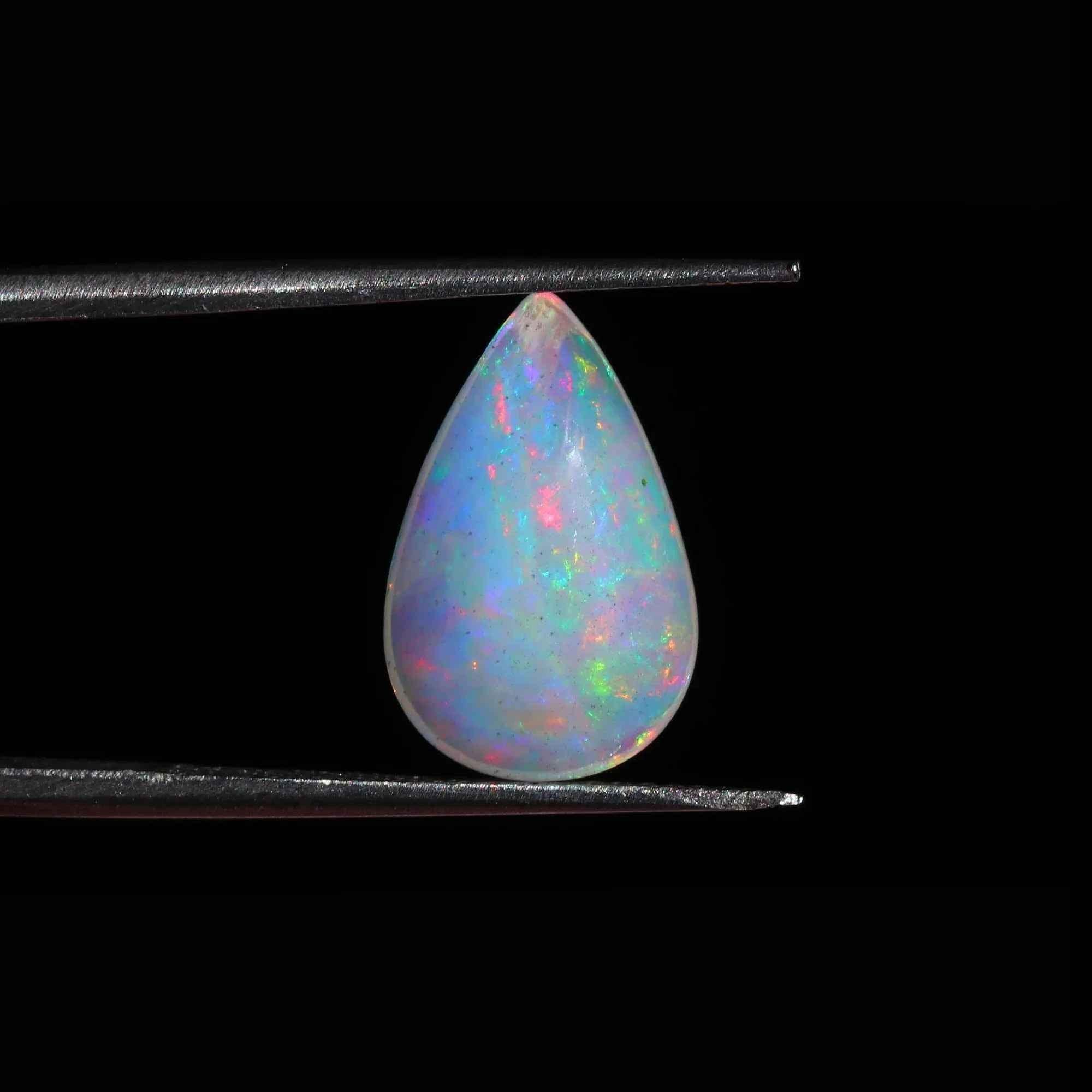 4.25 Carat Ethiopian Fire Opal Cabochon Pear Gemstone for Fine Jewelry loose gemstones