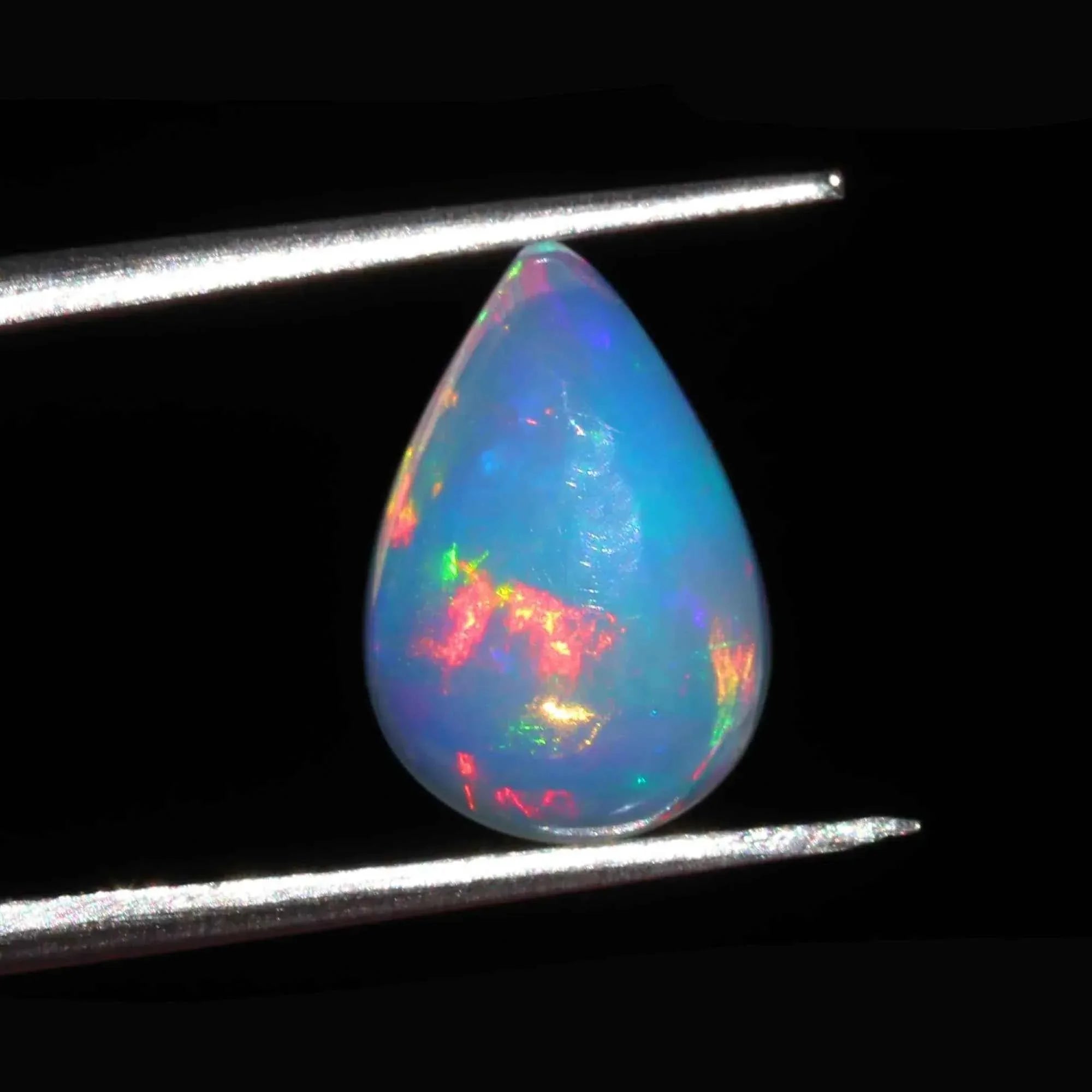 Ethiopian Fire Opal Cabochon: 2.32 Carat Pear Shape Loose Gemstone loose gemstones